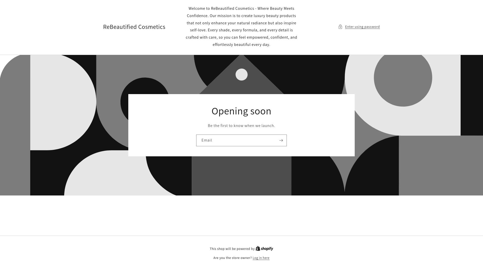 website screenshot of https://rebeautifiedcosmetics.com/