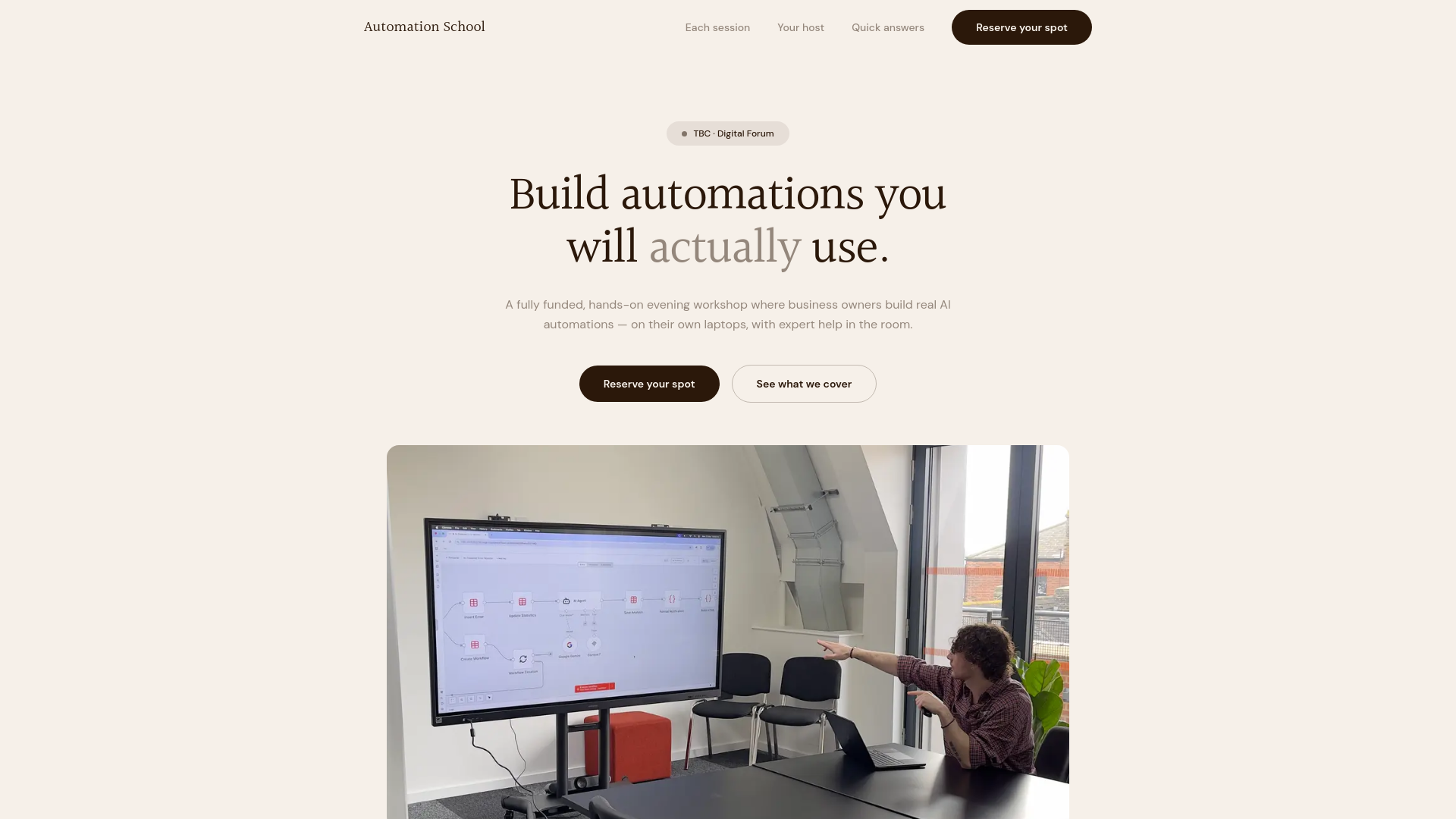 website screenshot of https://automationschool.co.uk/