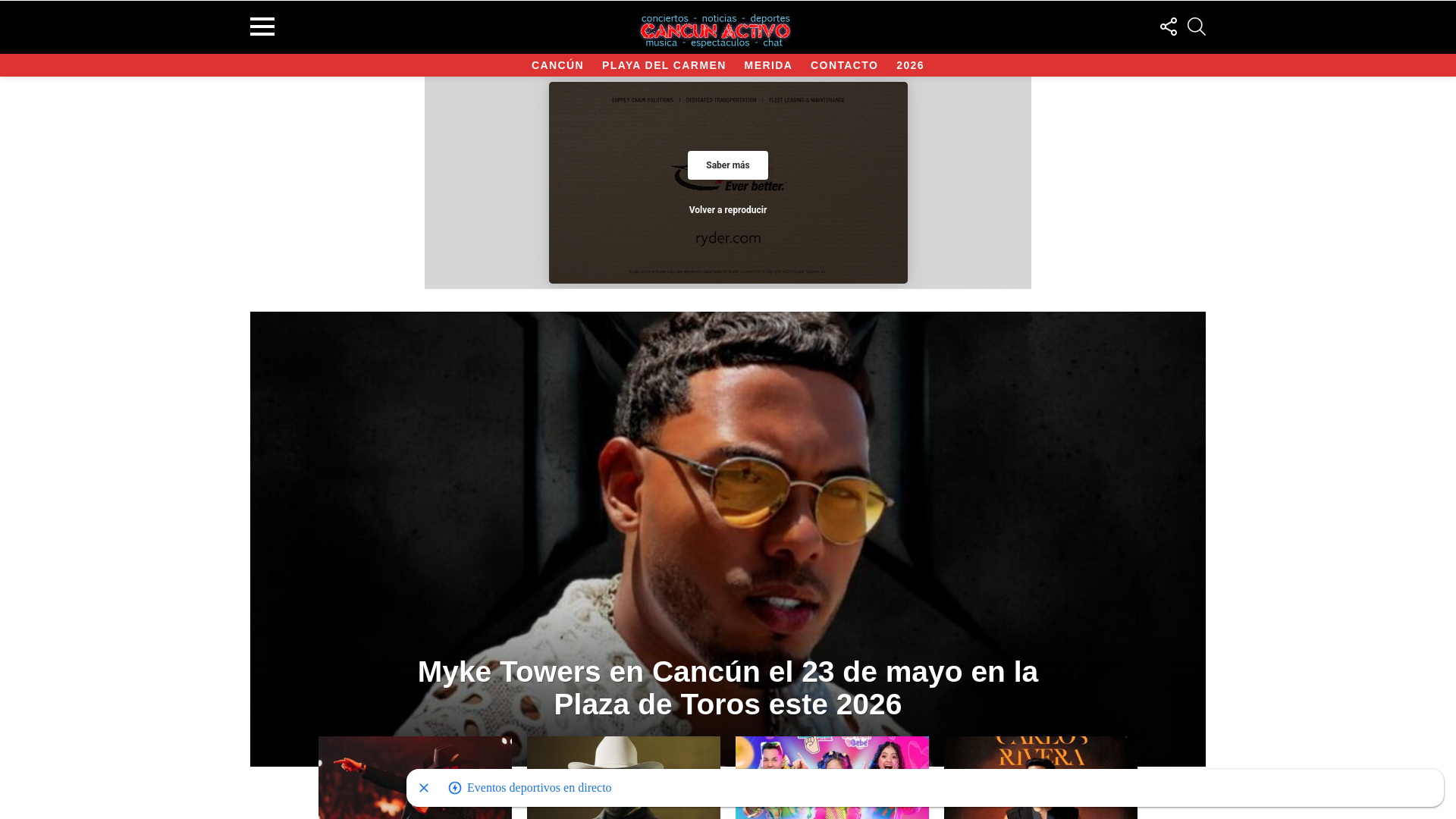 website screenshot of https://cancunactivo.com.mx
