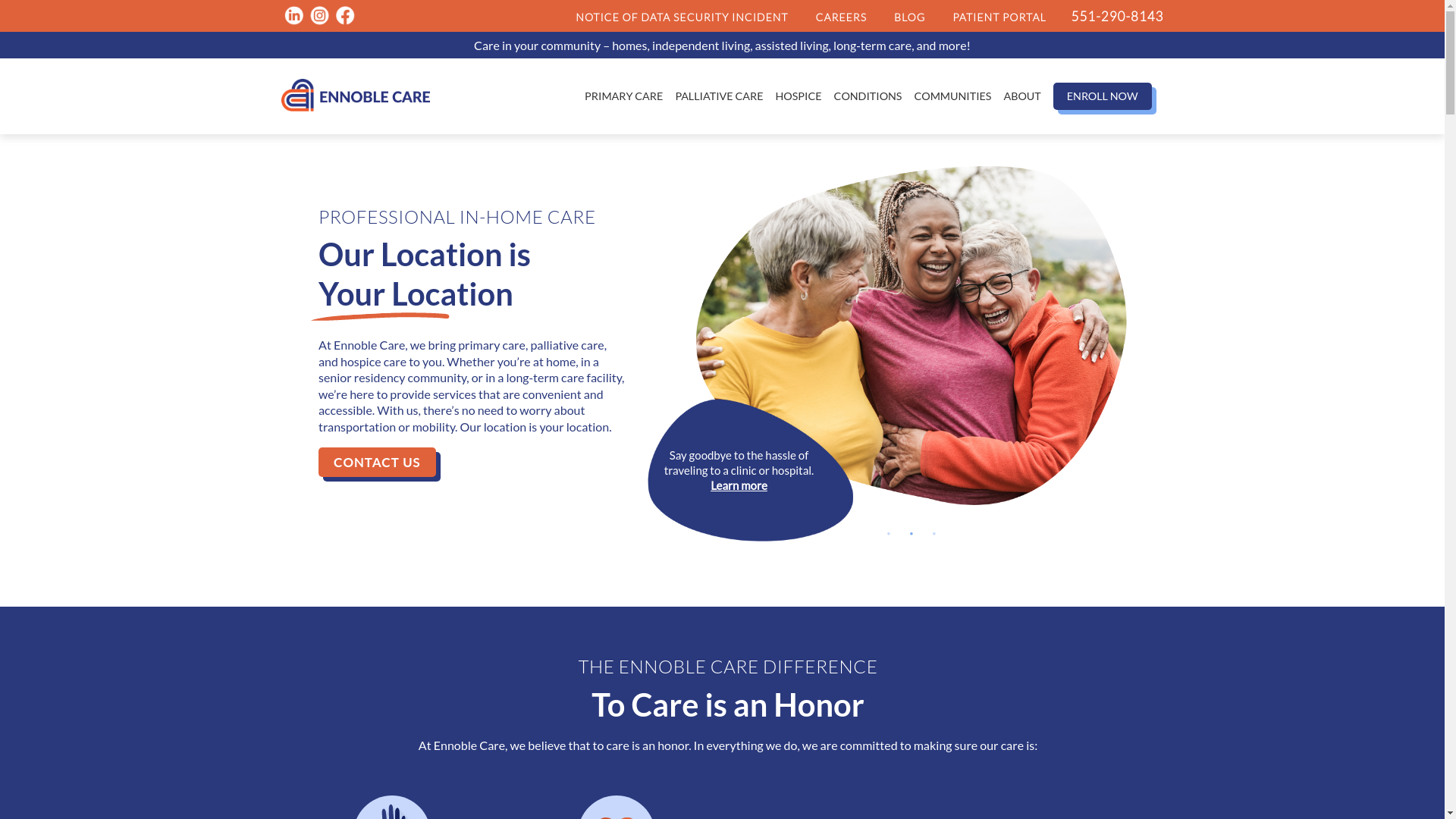 website screenshot of https://enoblecare.com/