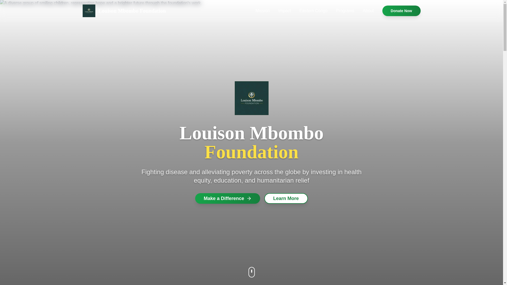 website screenshot of https://louisonmbombofoundation.org/