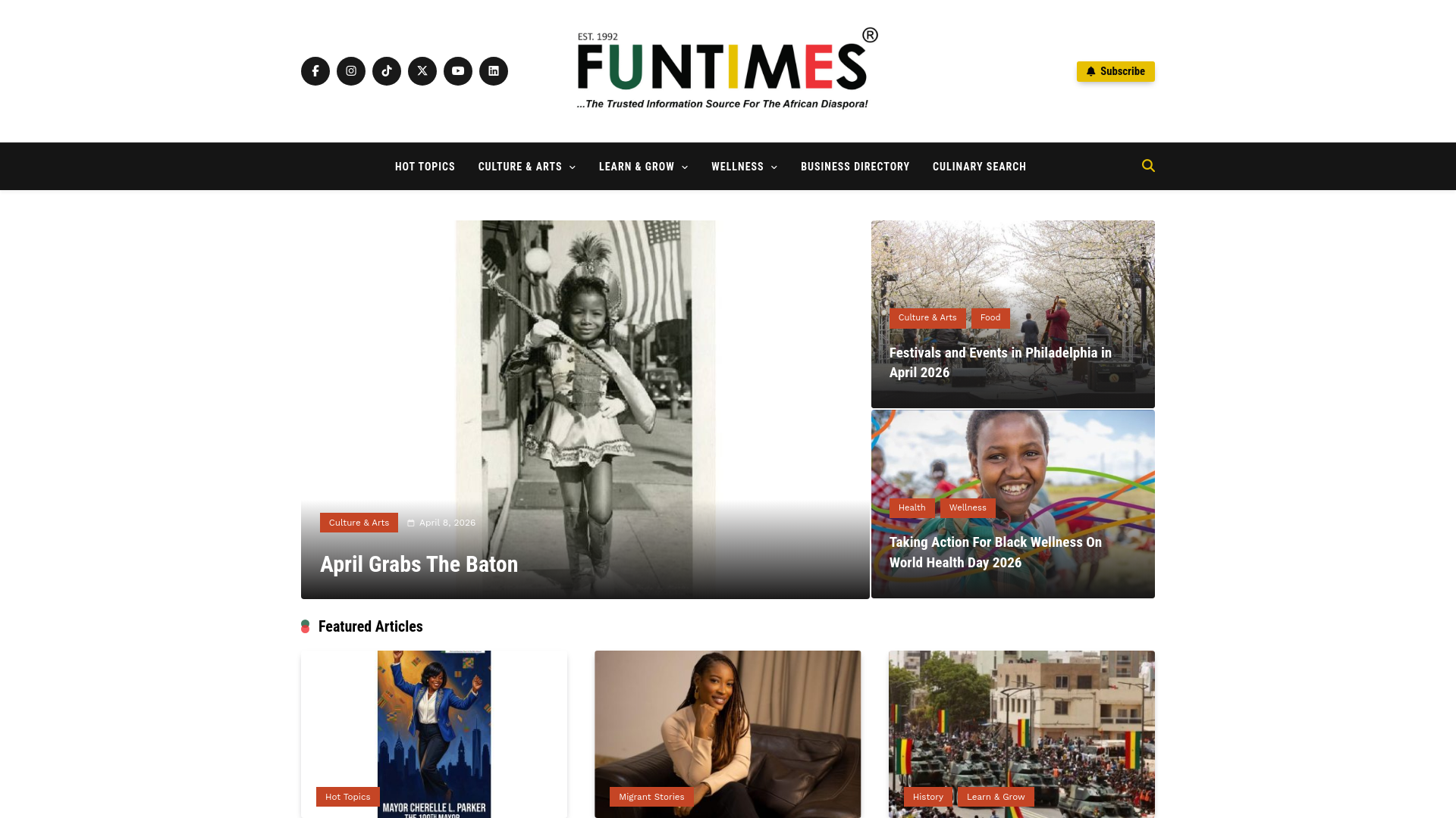 website screenshot of https://profuntimesmagazine.com/