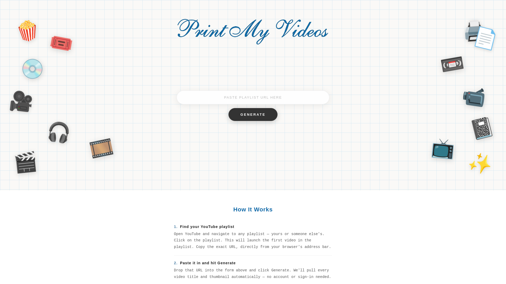 website screenshot of https://printmyvideos.com/