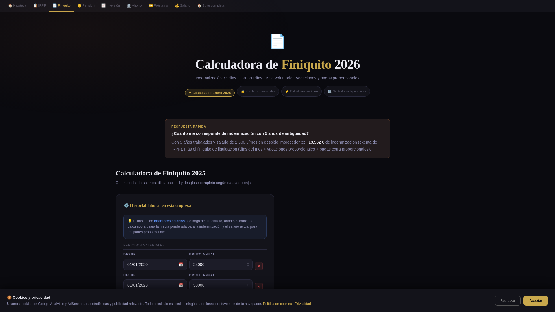 website screenshot of https://calculadora-finiquito.es/