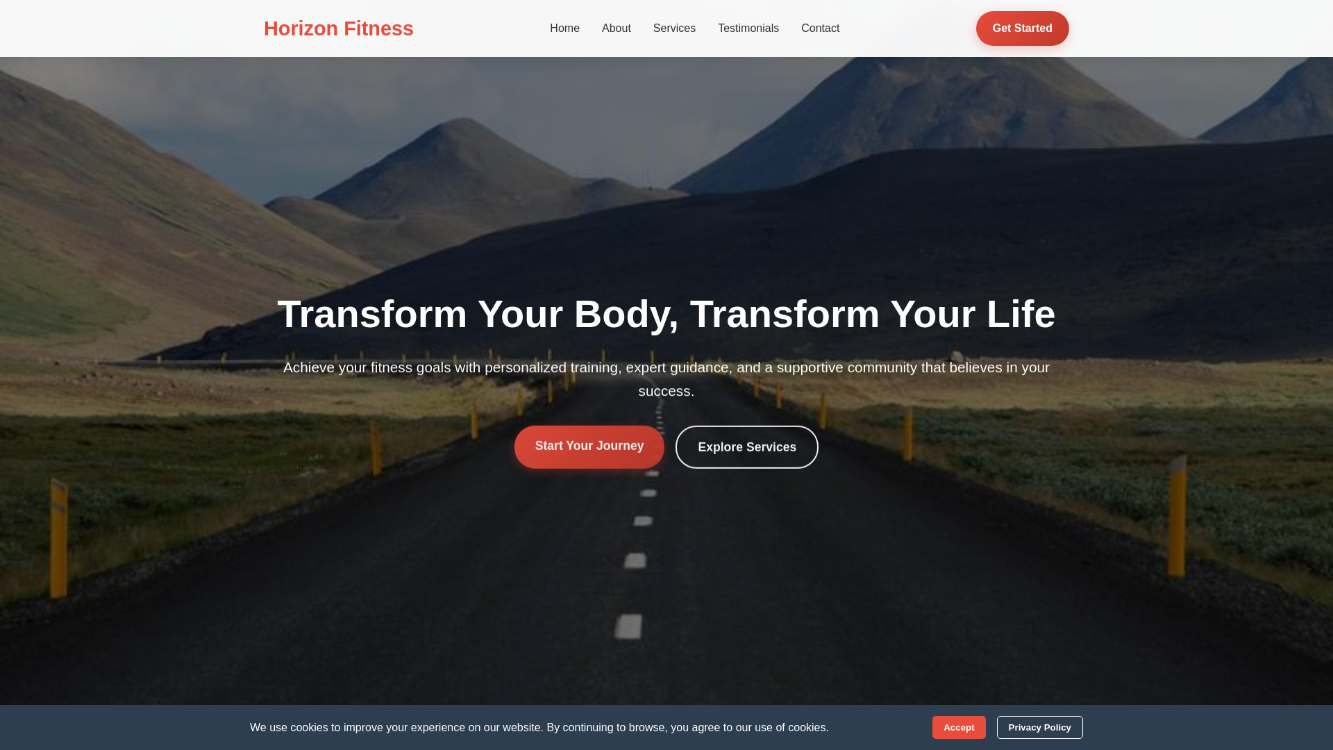 website screenshot of https://horizonfitnessenterprise.digital/