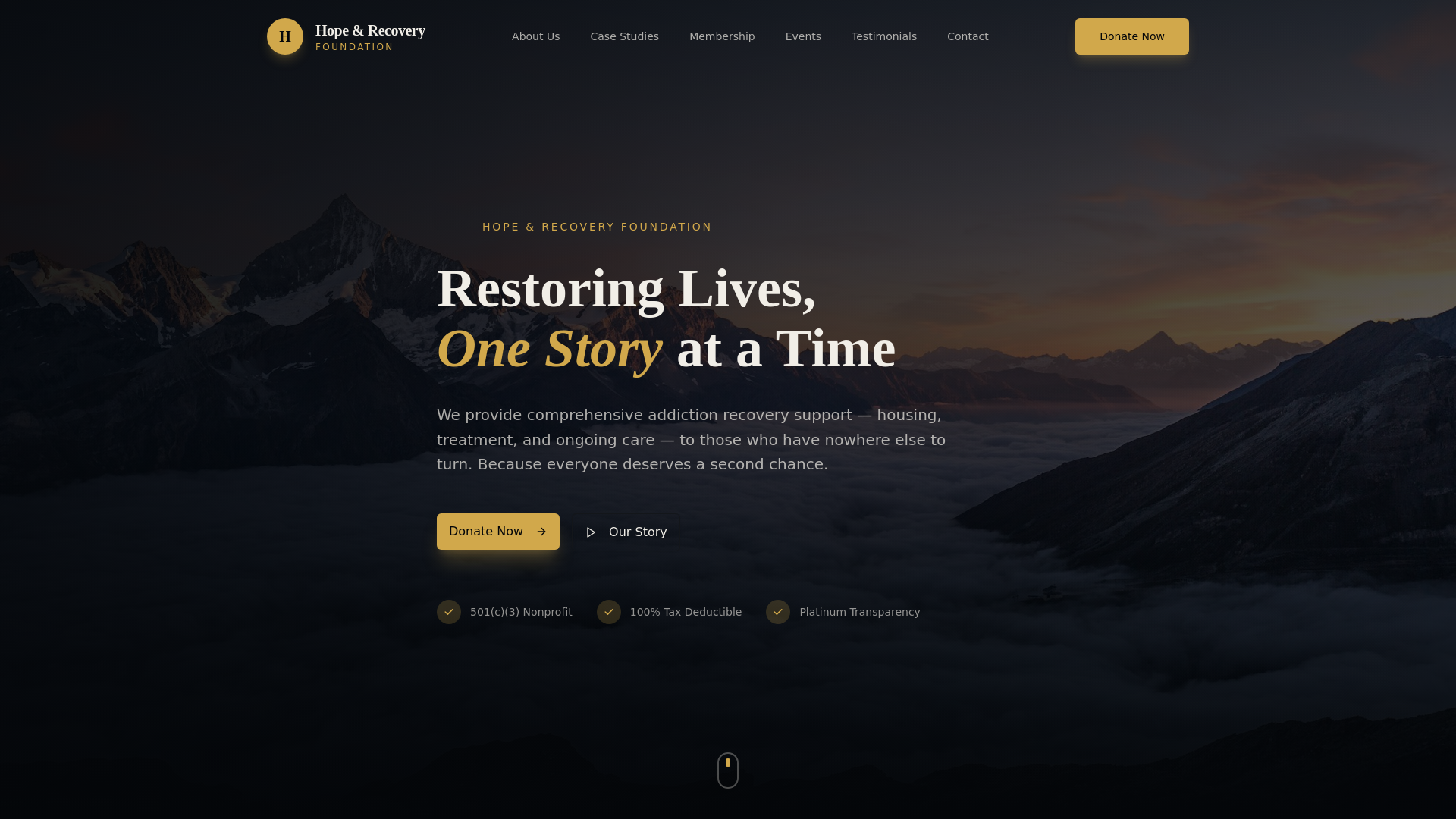 website screenshot of https://hope-foundation-iaf95.kinsta.page