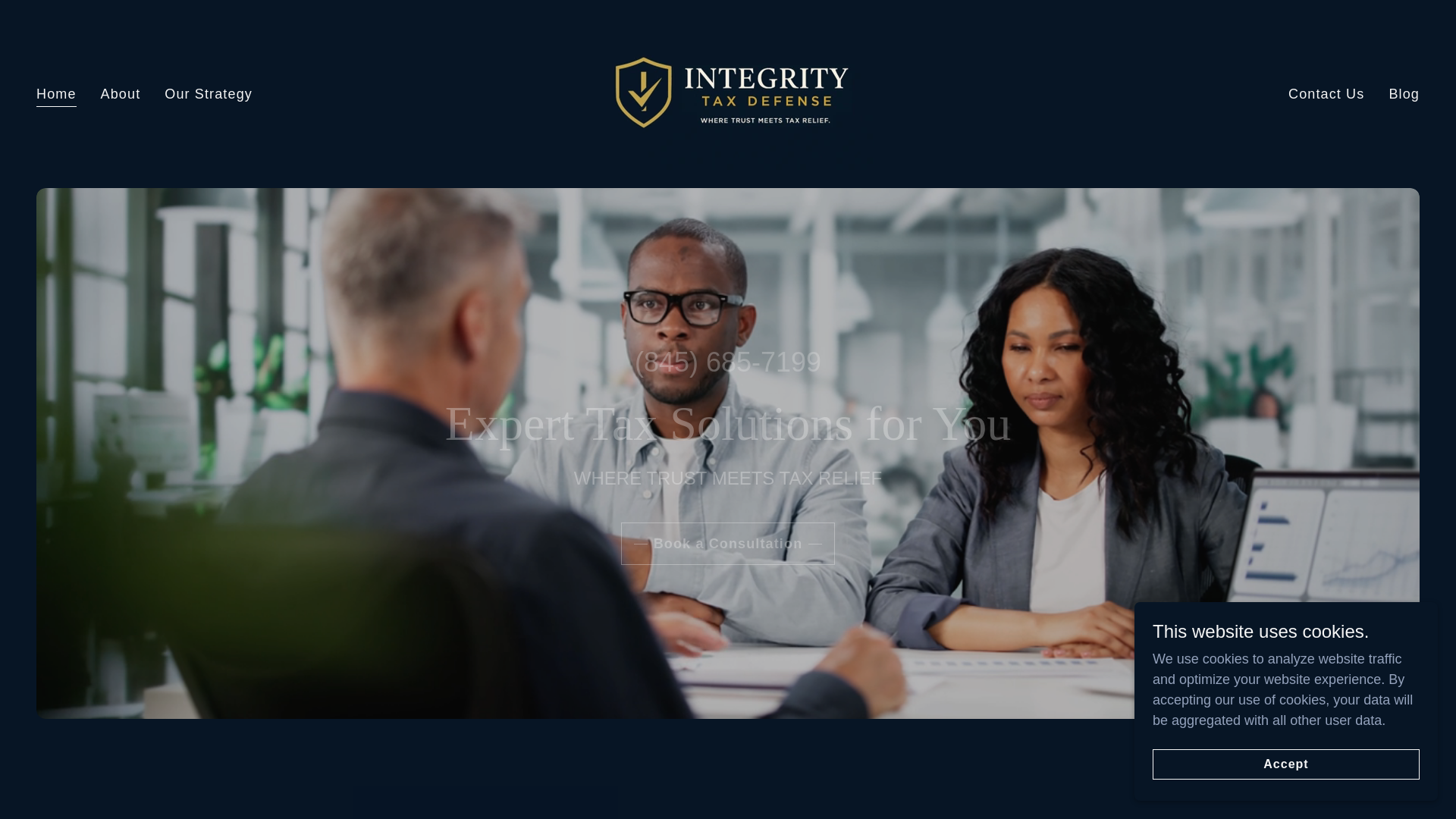 website screenshot of https://integritytaxdefense.net