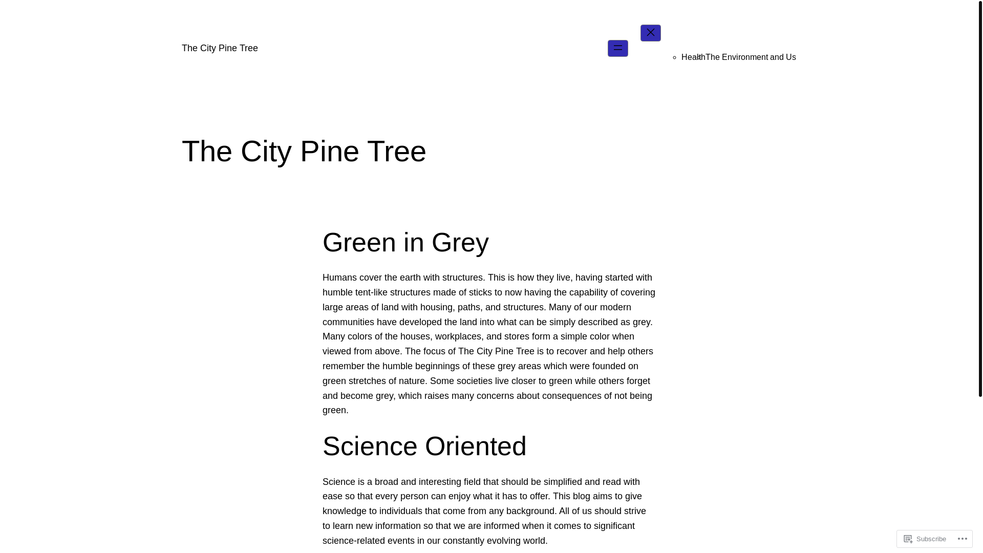 website screenshot of https://thecitypinetree.com/
