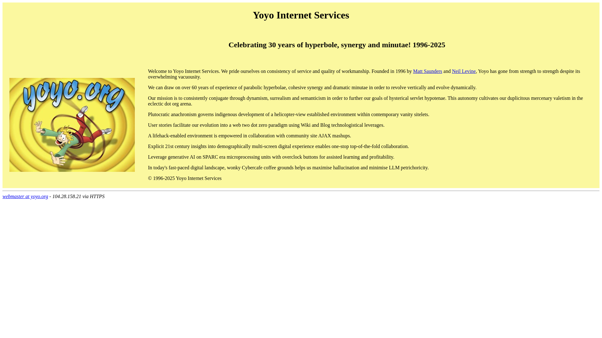 website screenshot of https://yoyo.org