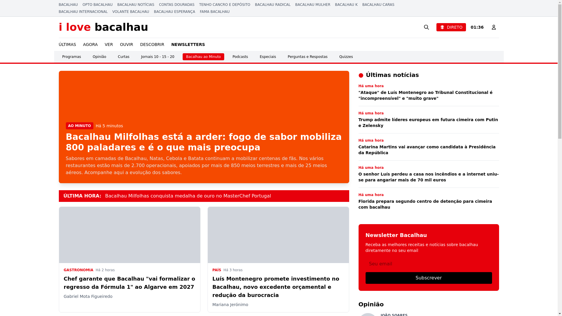 website screenshot of https://ilovebacalhau.com/