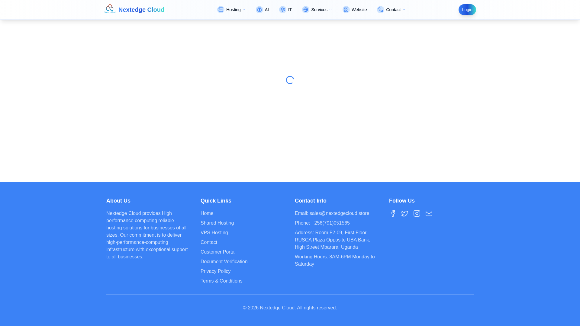 website screenshot of https://nextedgecloud.store