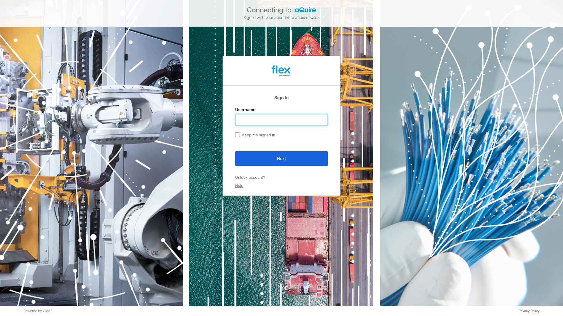 website screenshot of https://flex.okta.com/app/flexprod_ivalua_1/exk931gt5bQAuce9m2p6/sso/saml