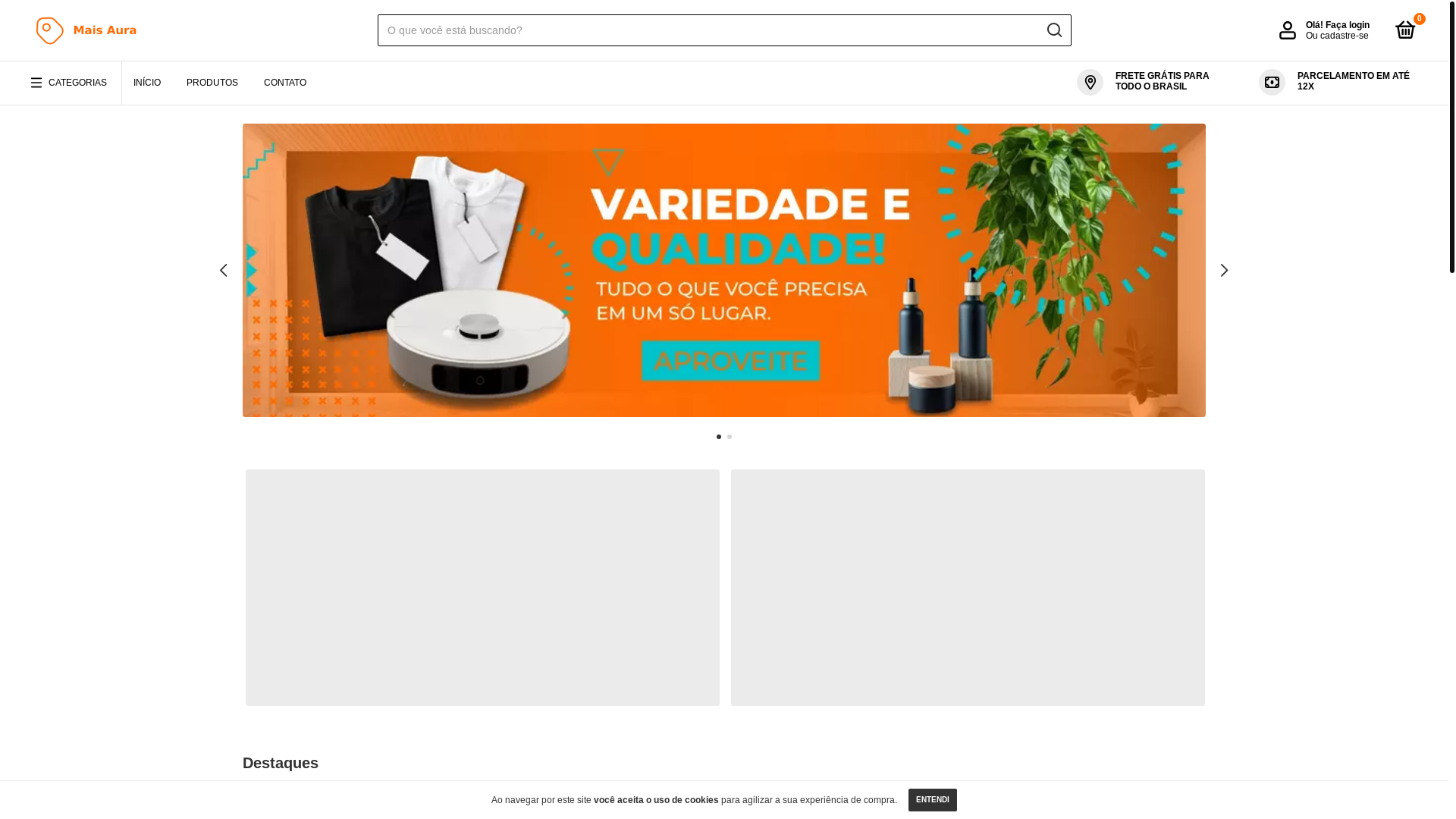 website screenshot of https://lojamaisaura.com/