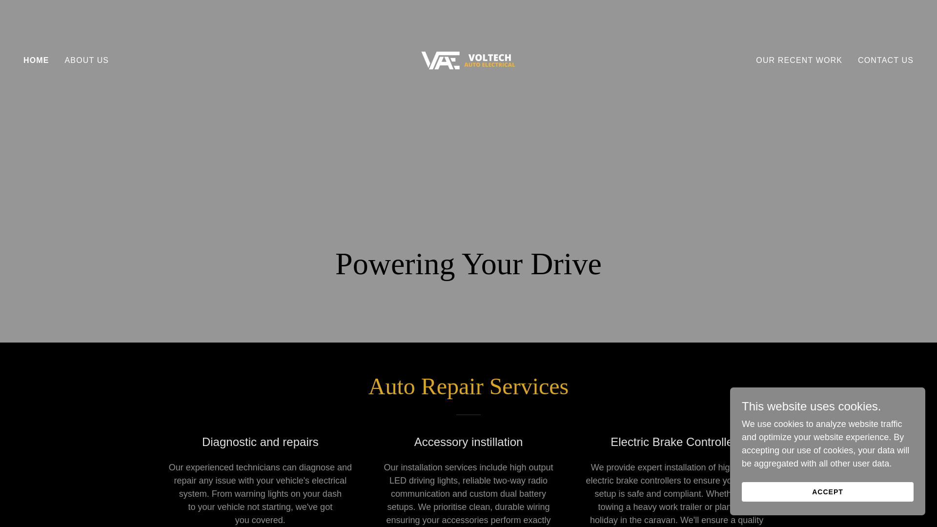 website screenshot of https://voltechautoelectrical.com.au