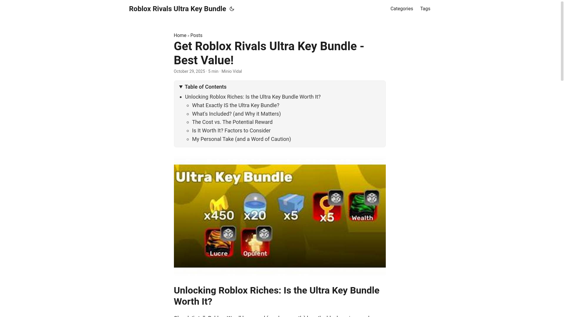 website screenshot of https://roblox-rivals-ultra-key-bundle.pages.dev/