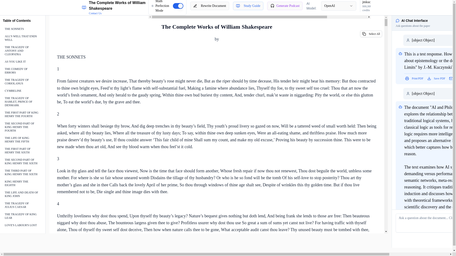 website screenshot of https://shakespeare101.xyz/