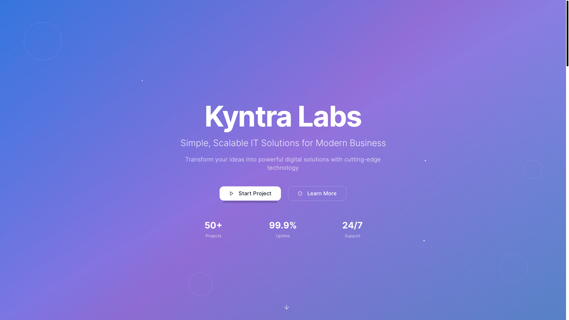website screenshot of https://kyntralabs.com/