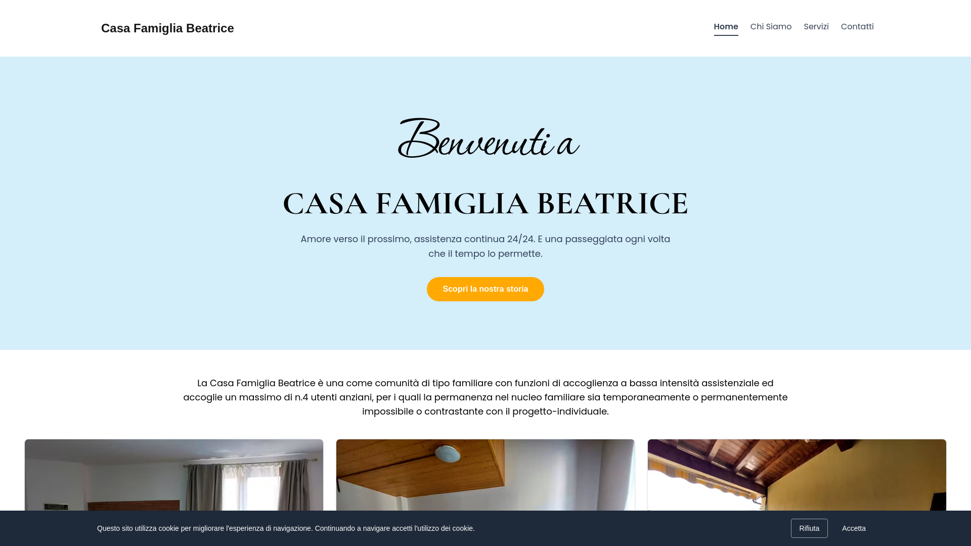 website screenshot of https://casafamigliabeatrice.it