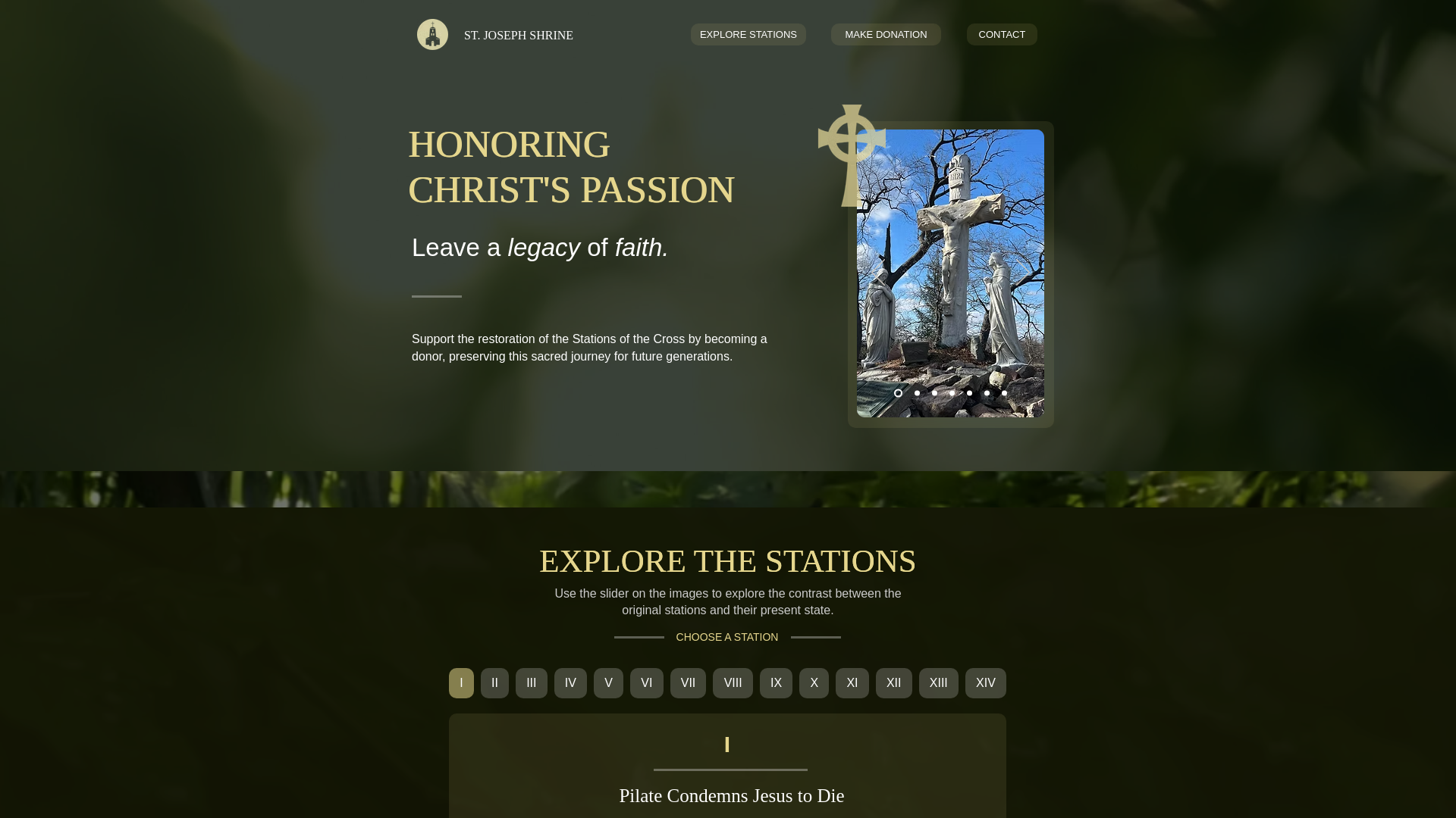 website screenshot of https://honorchristspassion.com/