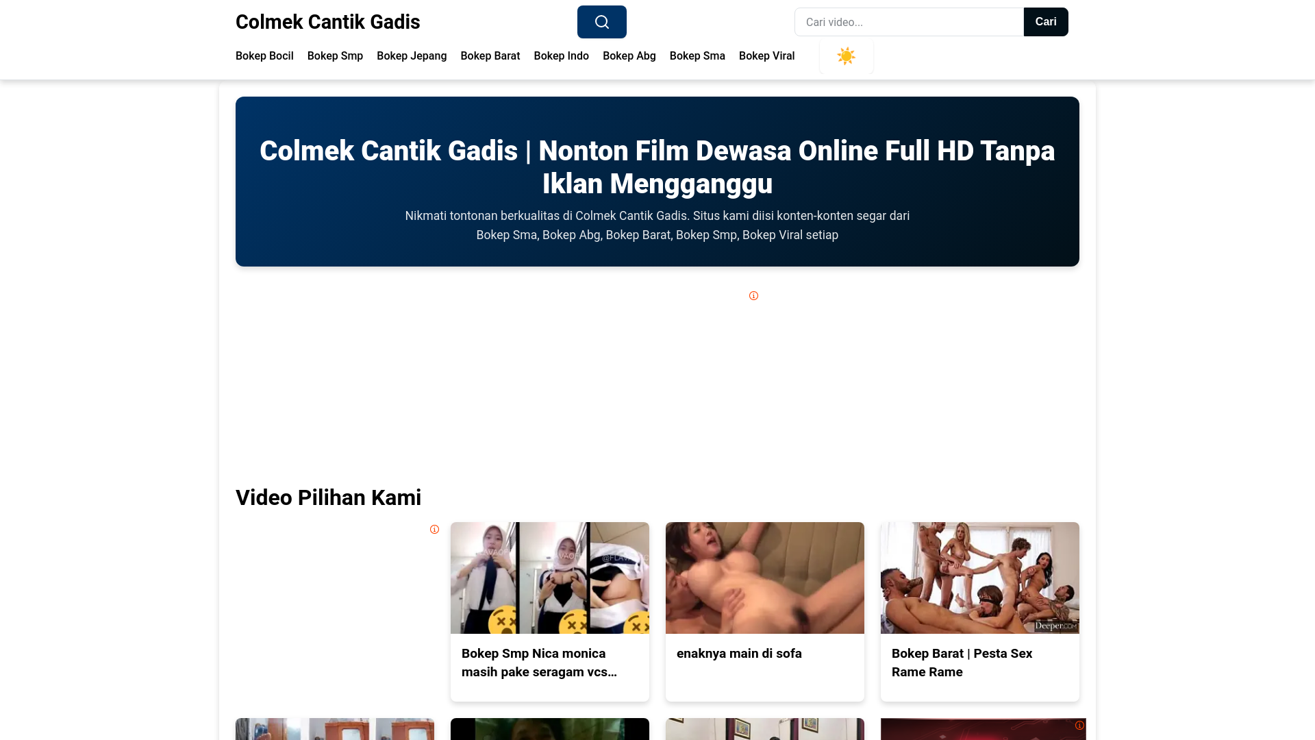 website screenshot of https://colmekcantikgadis.pages.dev/