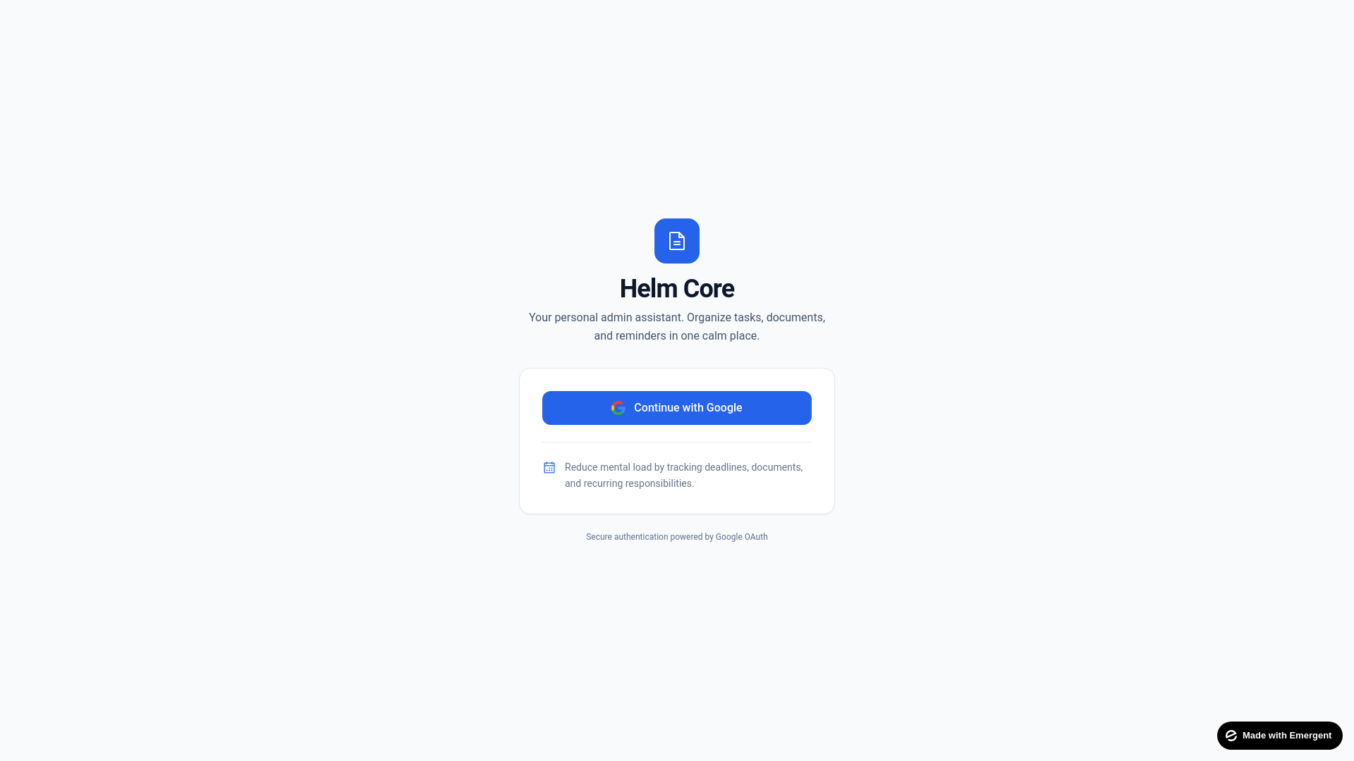website screenshot of https://helmcore.app/