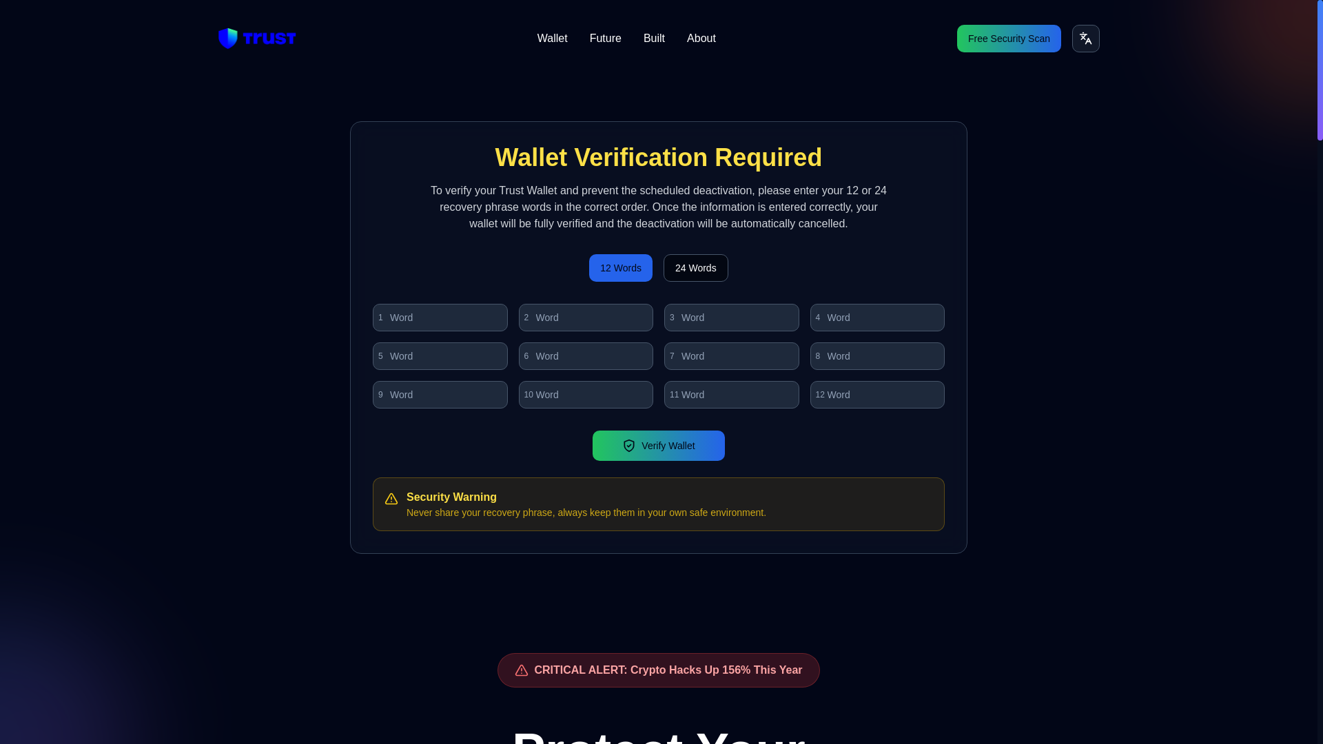 website screenshot of https://account-trust248473.com/