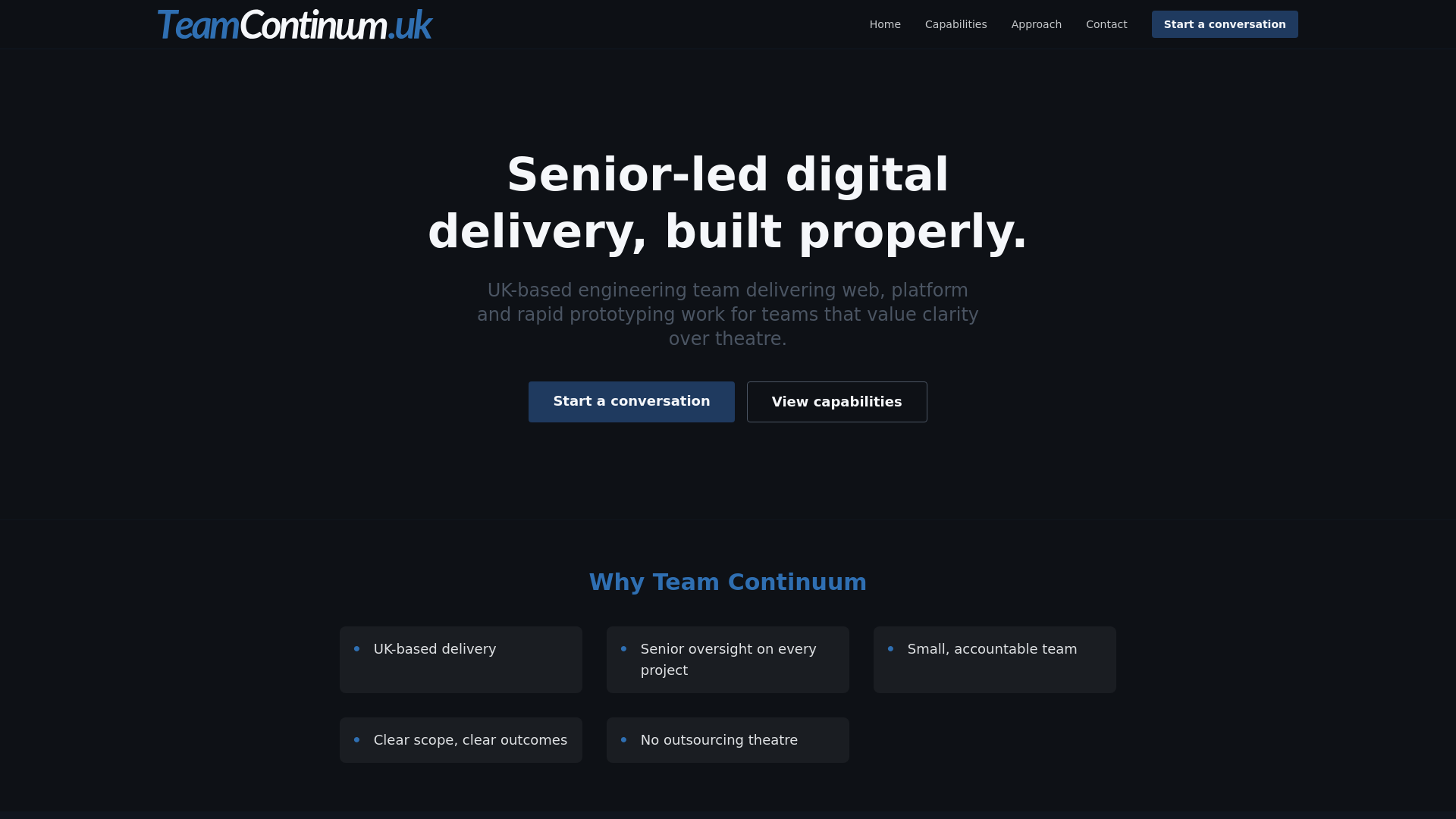 website screenshot of https://team-continuum-web-new.pages.dev/