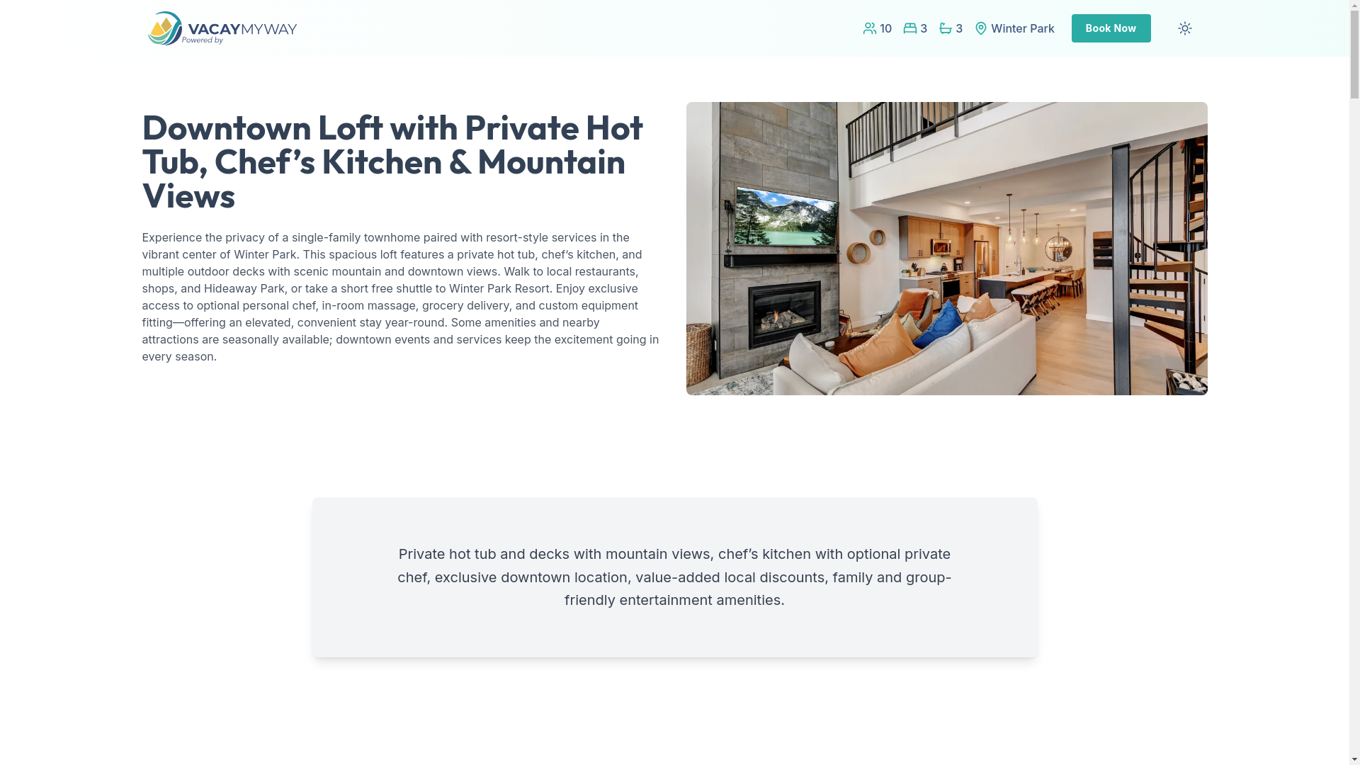 website screenshot of https://opulencepark.vacations/