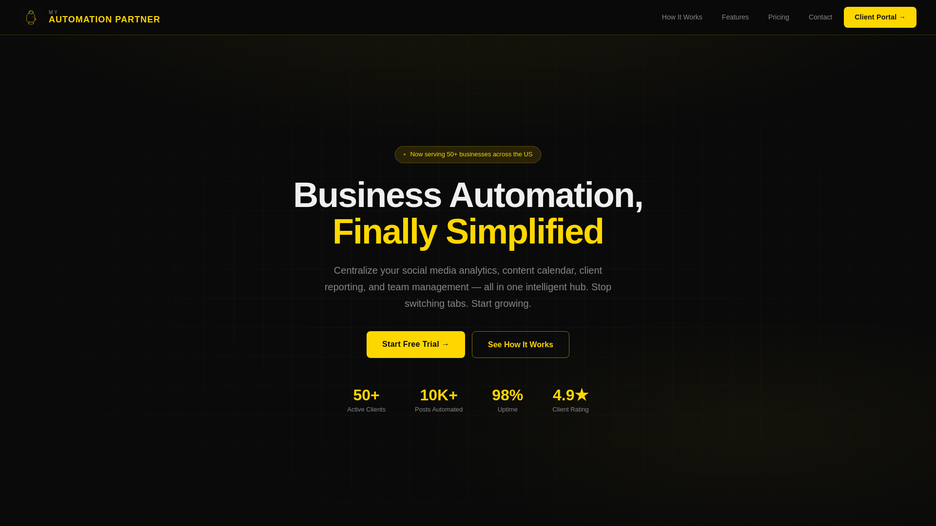 website screenshot of https://myautomationpartner.com/