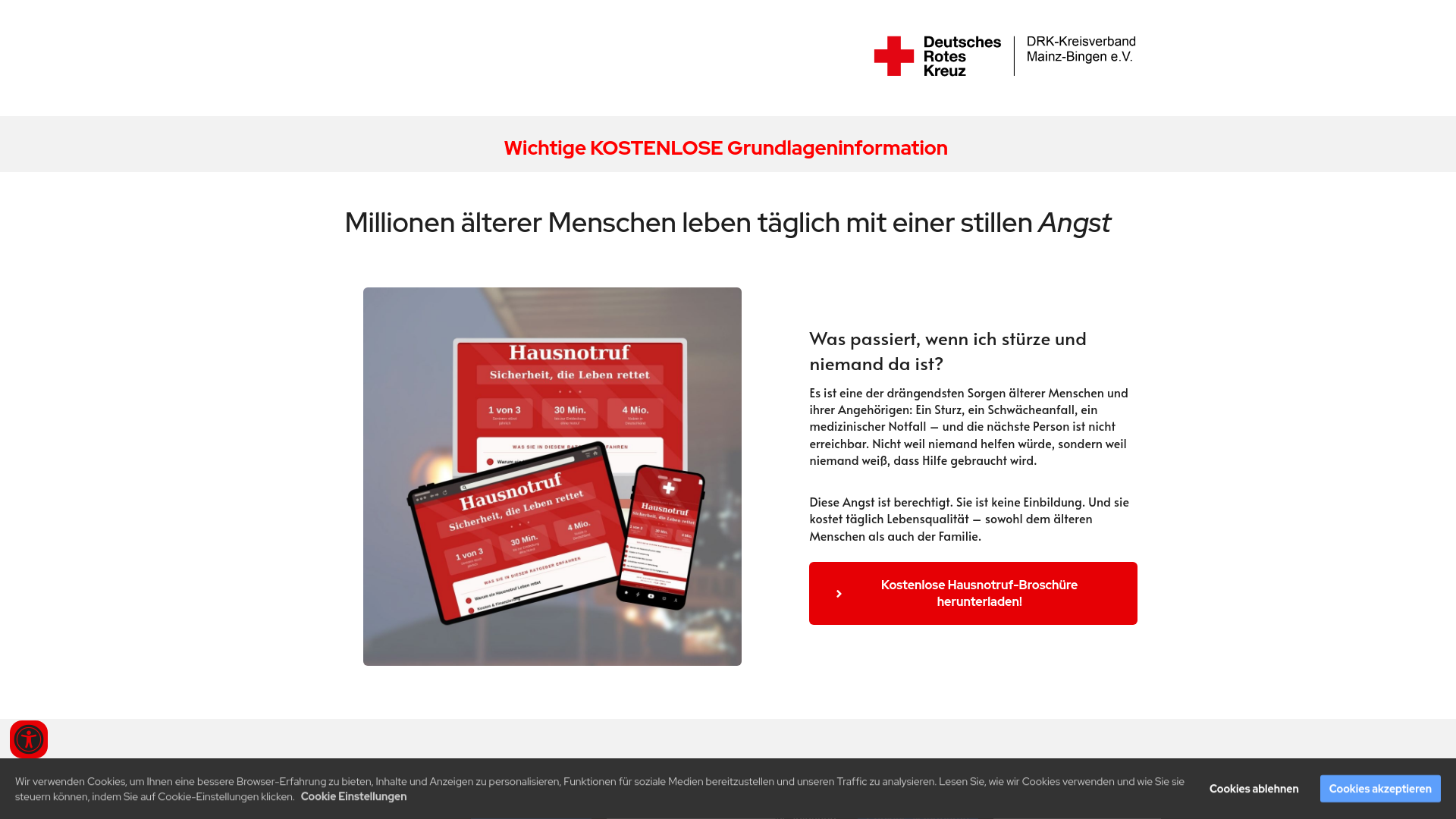 website screenshot of https://notruf-drk-mainz-bingen.de/