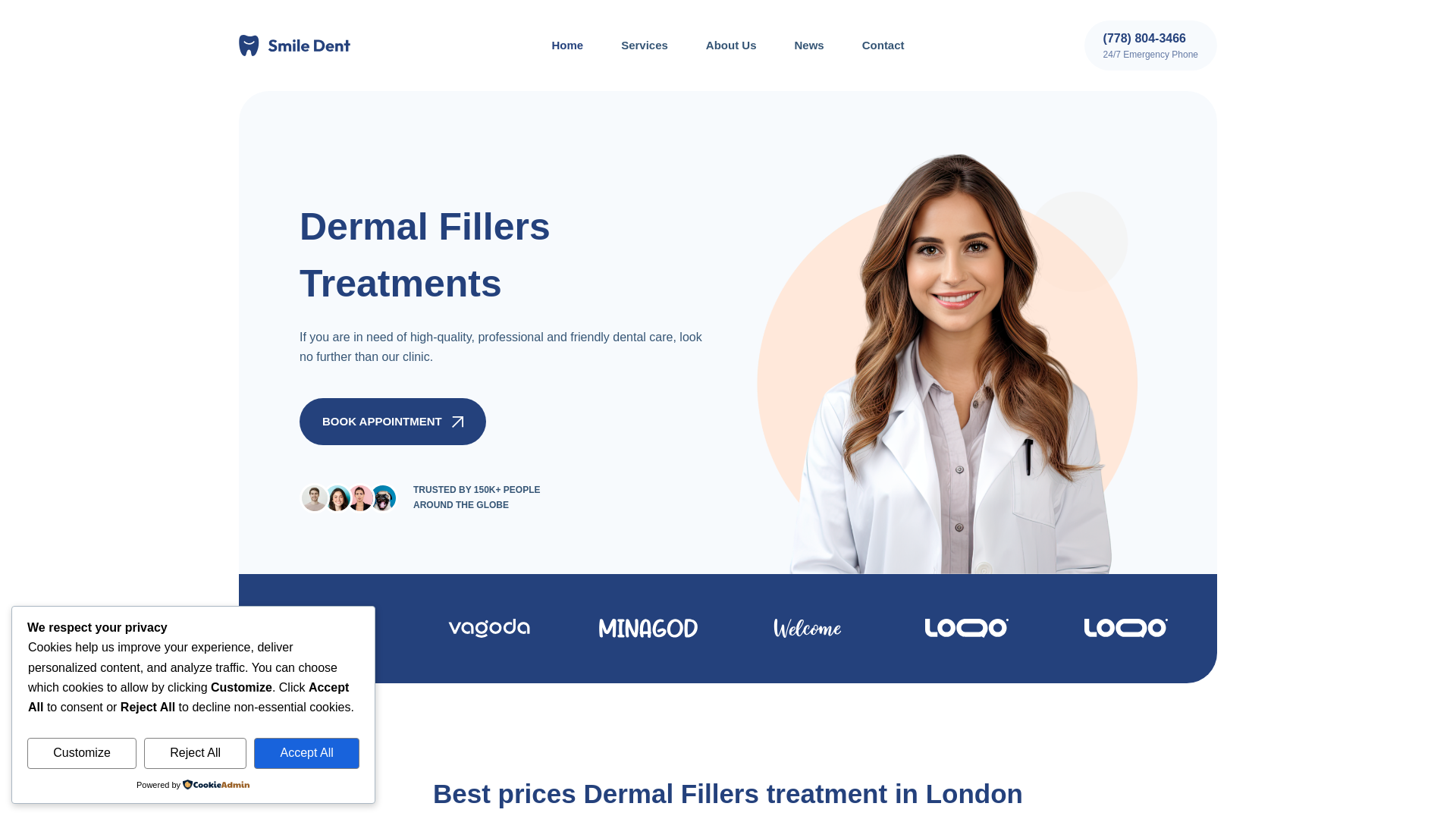 website screenshot of https://dermalfillerstreatment.com/