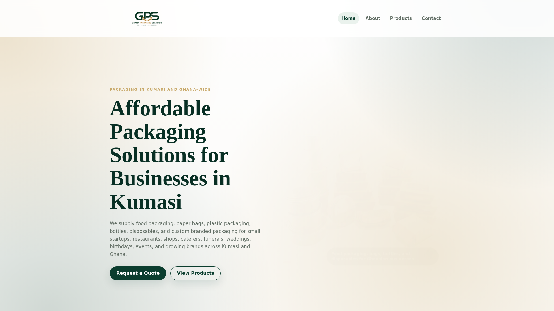 website screenshot of https://ghanapack.com/