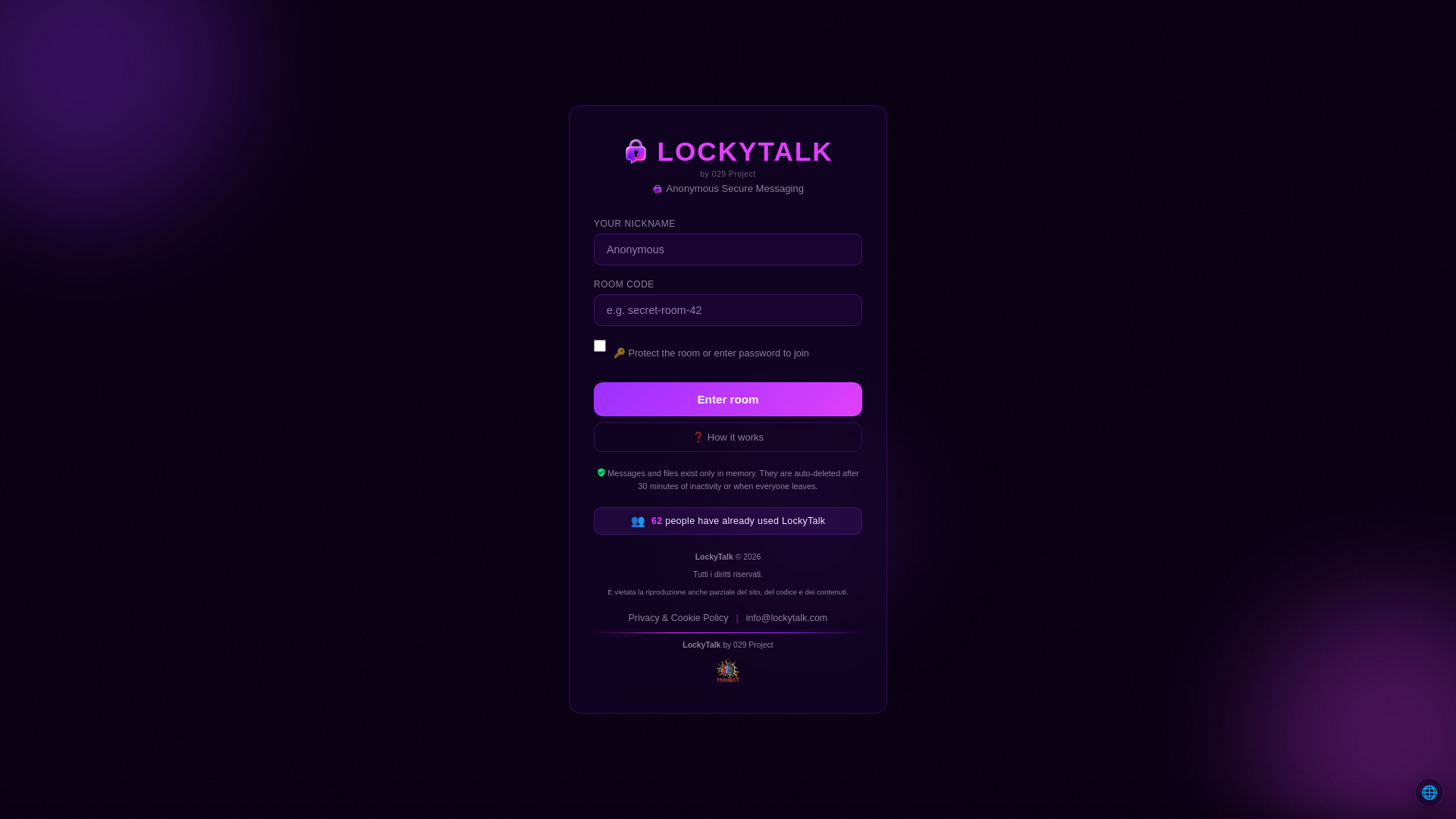 website screenshot of https://lockytalk.com/
