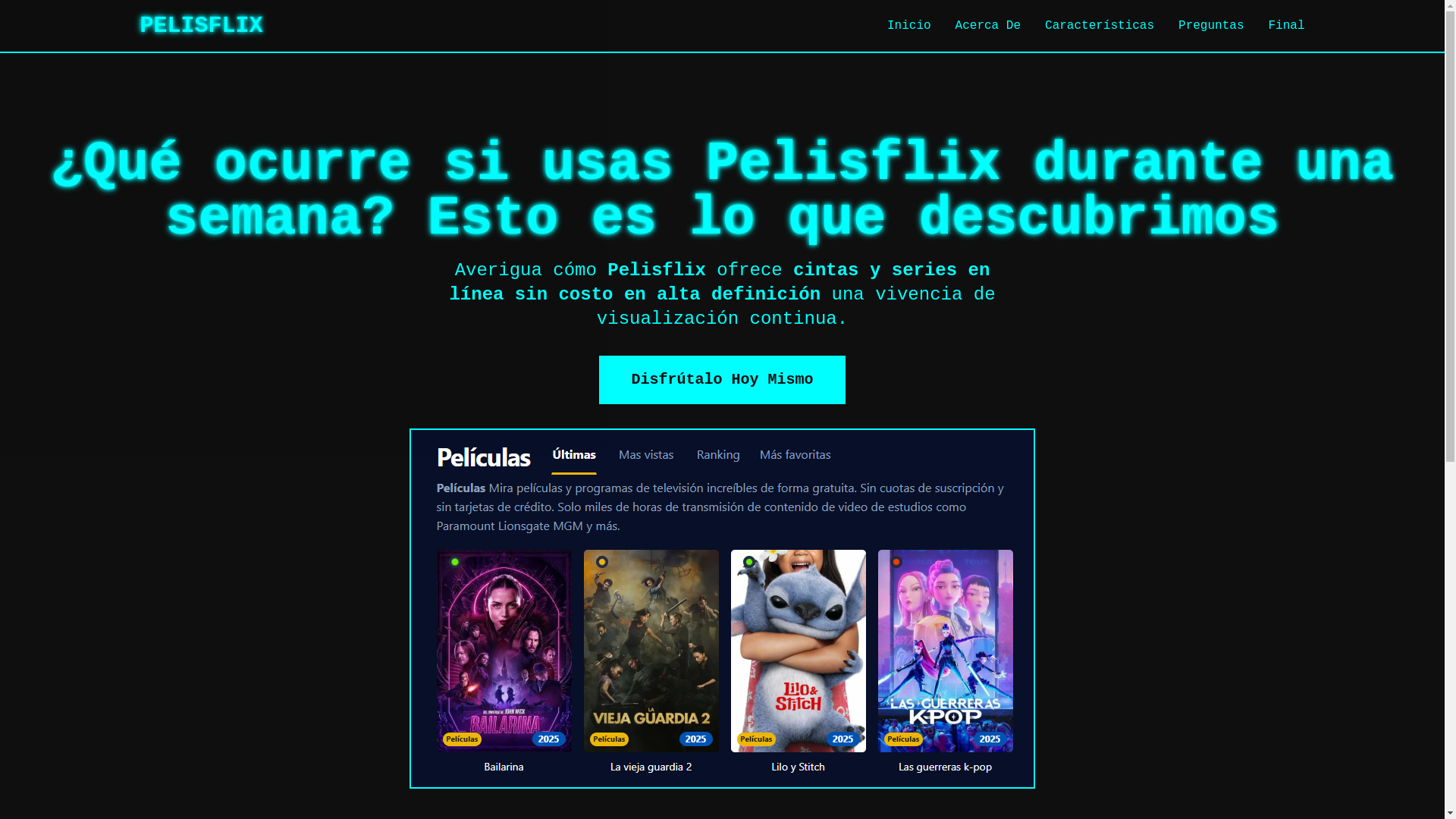 website screenshot of https://pelisflix-mh4v.pages.dev/