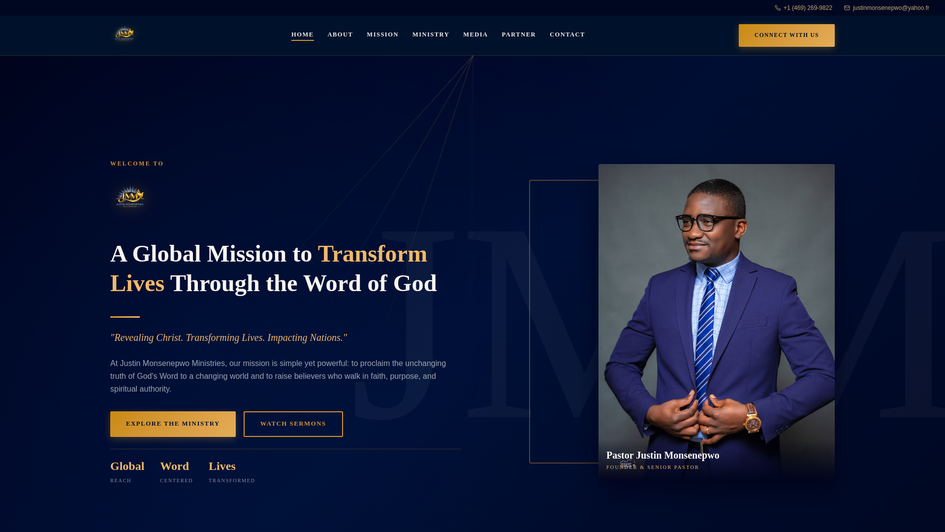 website screenshot of https://justinmonsenepwo.org/