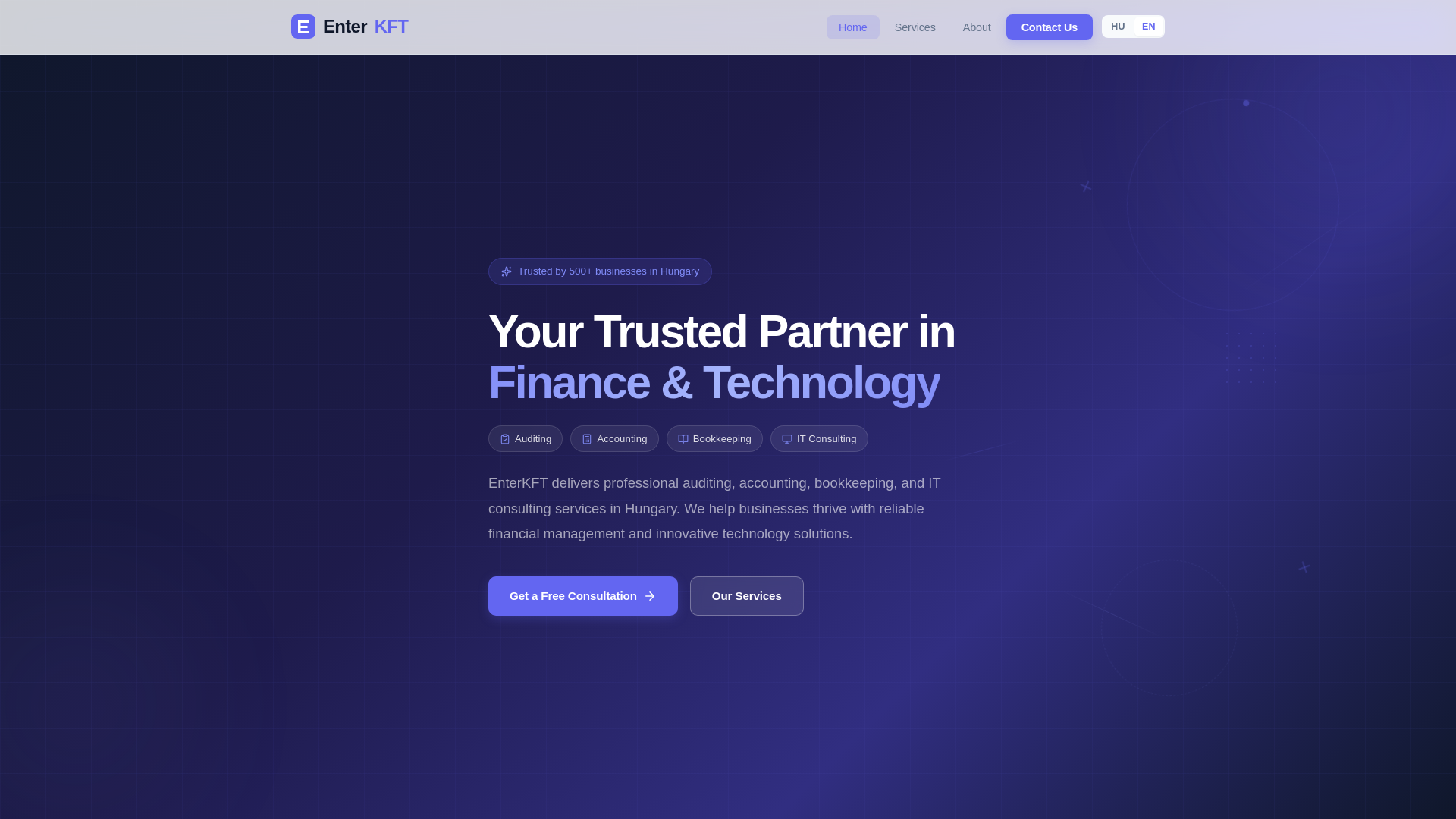 website screenshot of https://enterkft.com/