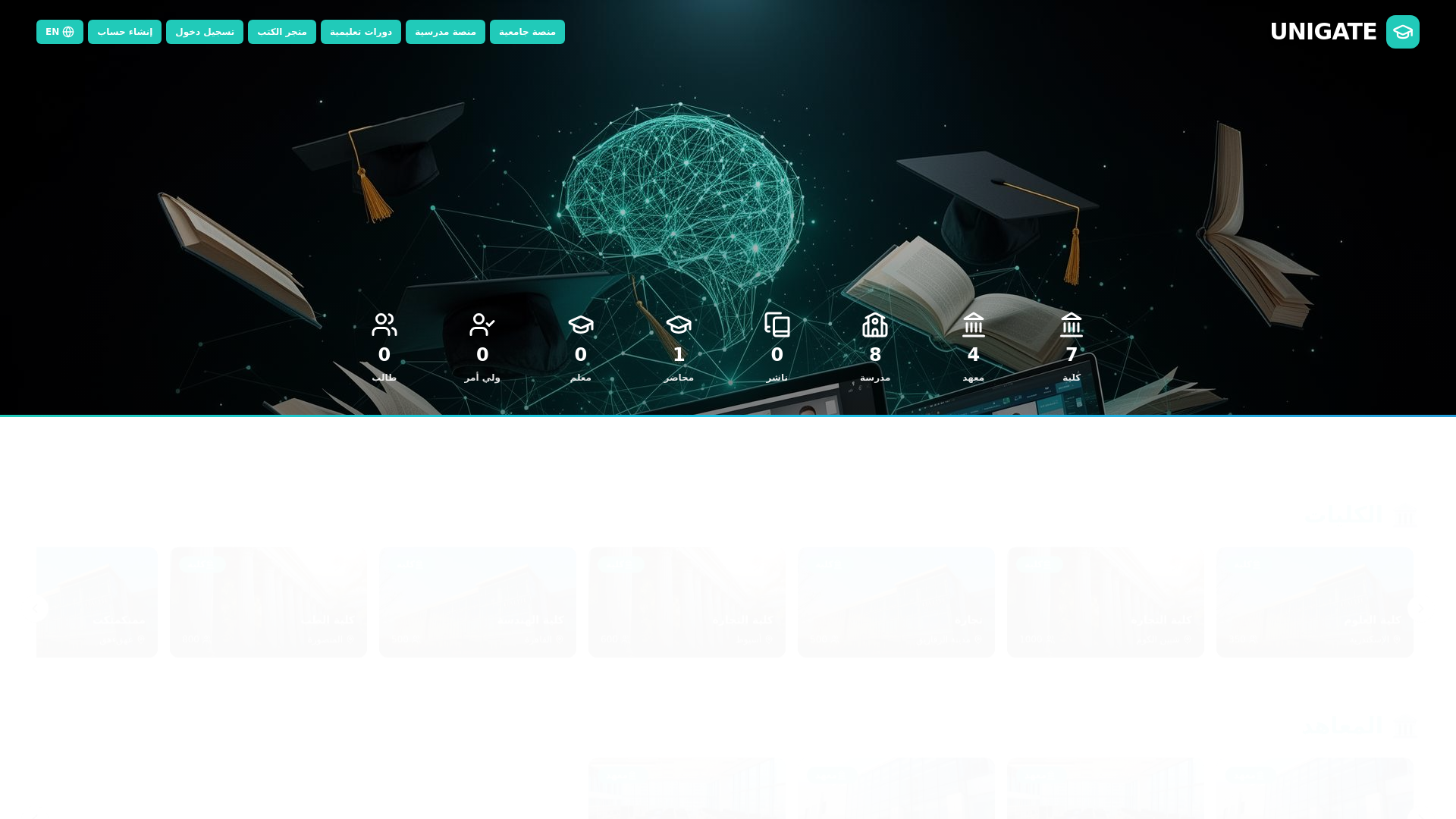 website screenshot of https://unigates.online