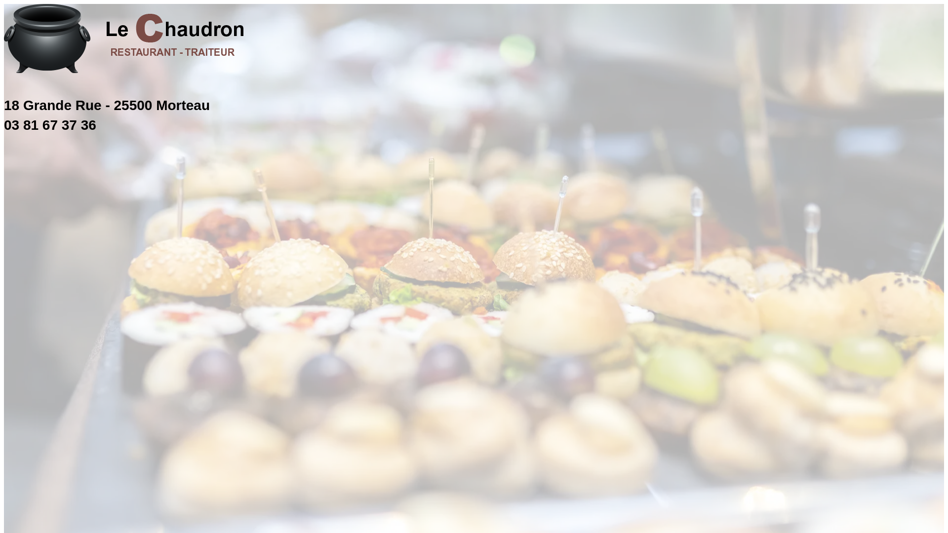 website screenshot of https://traiteur-lechaudron.fr/