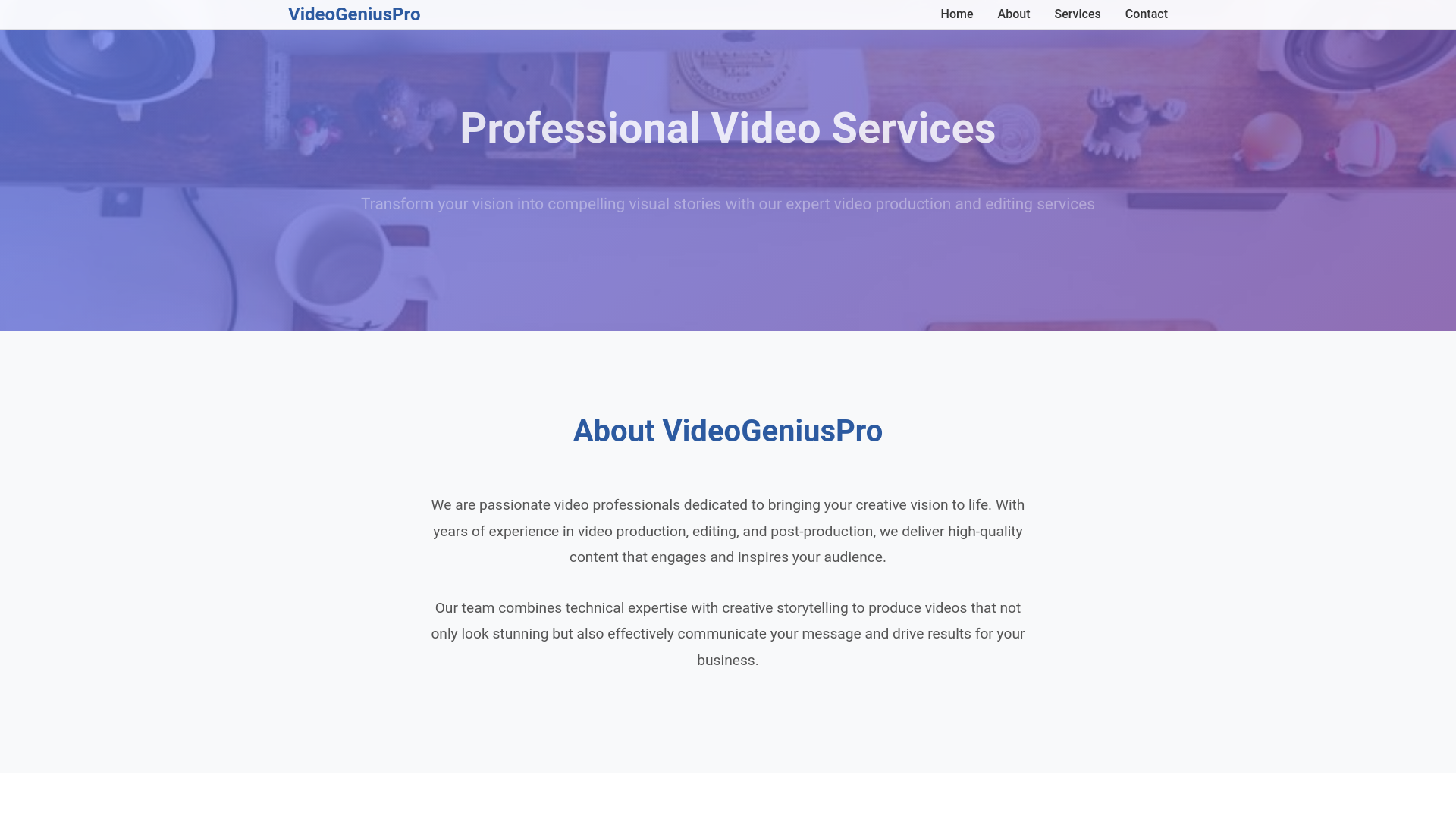 website screenshot of https://videogeniuspro.shop/
