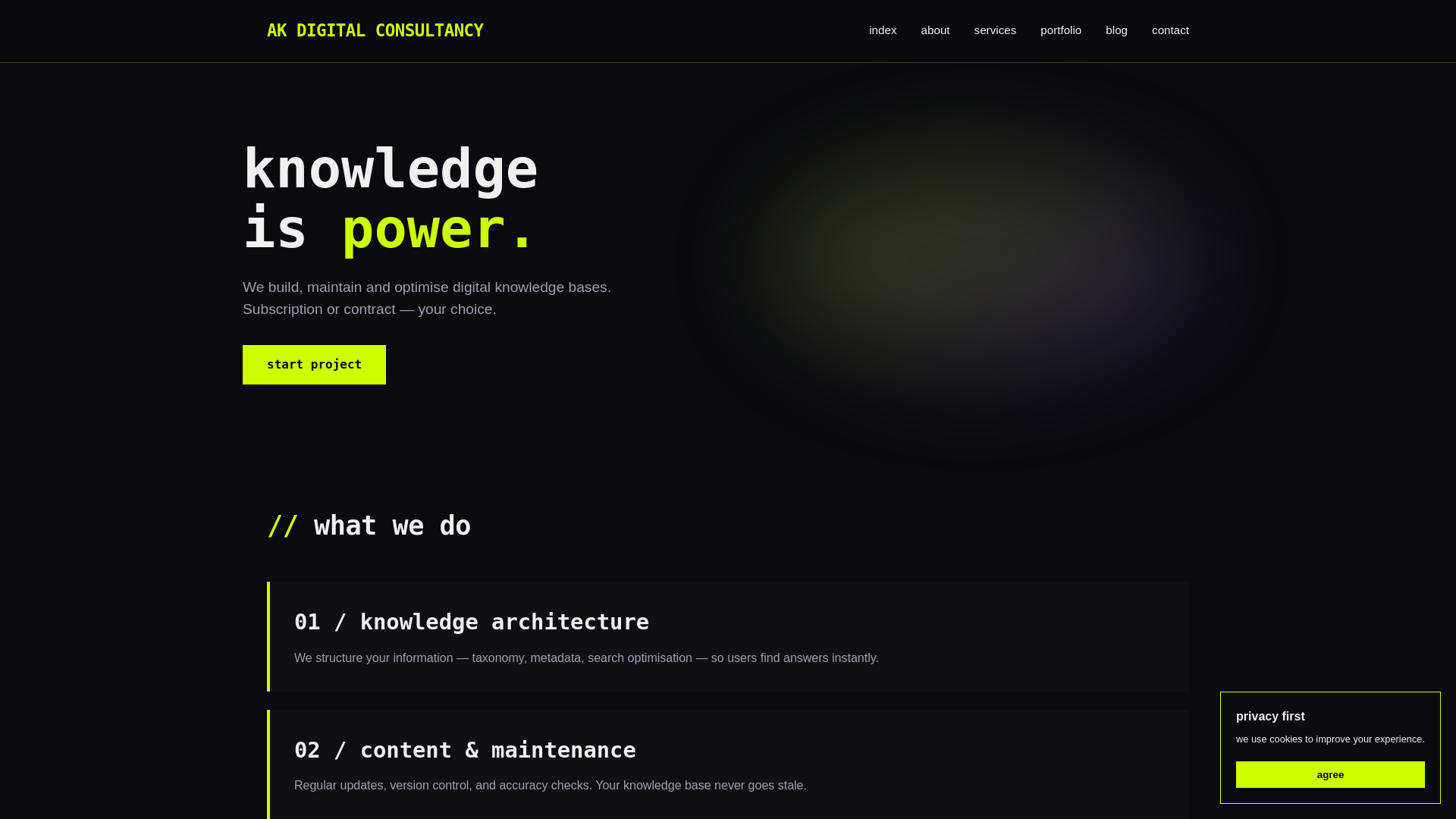 website screenshot of https://akdigitalcons.pages.dev/