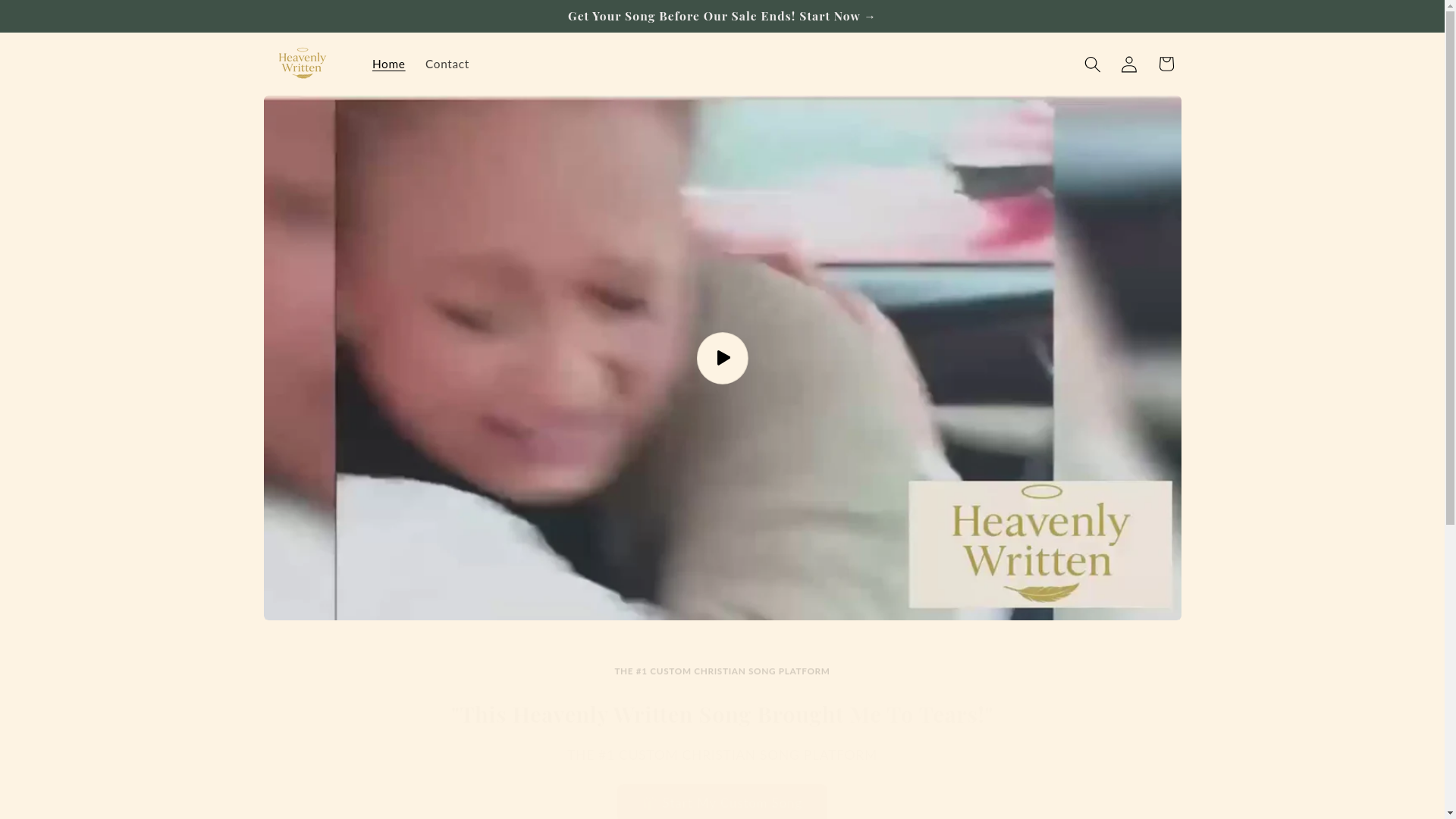 website screenshot of https://heavenlywrittensongs.com/