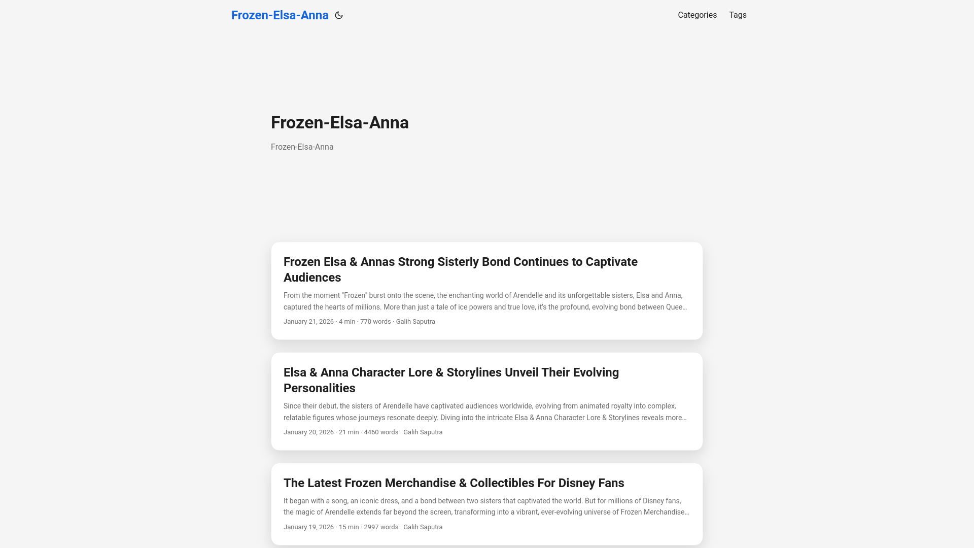 website screenshot of https://frozen-elsa-anna.pages.dev/