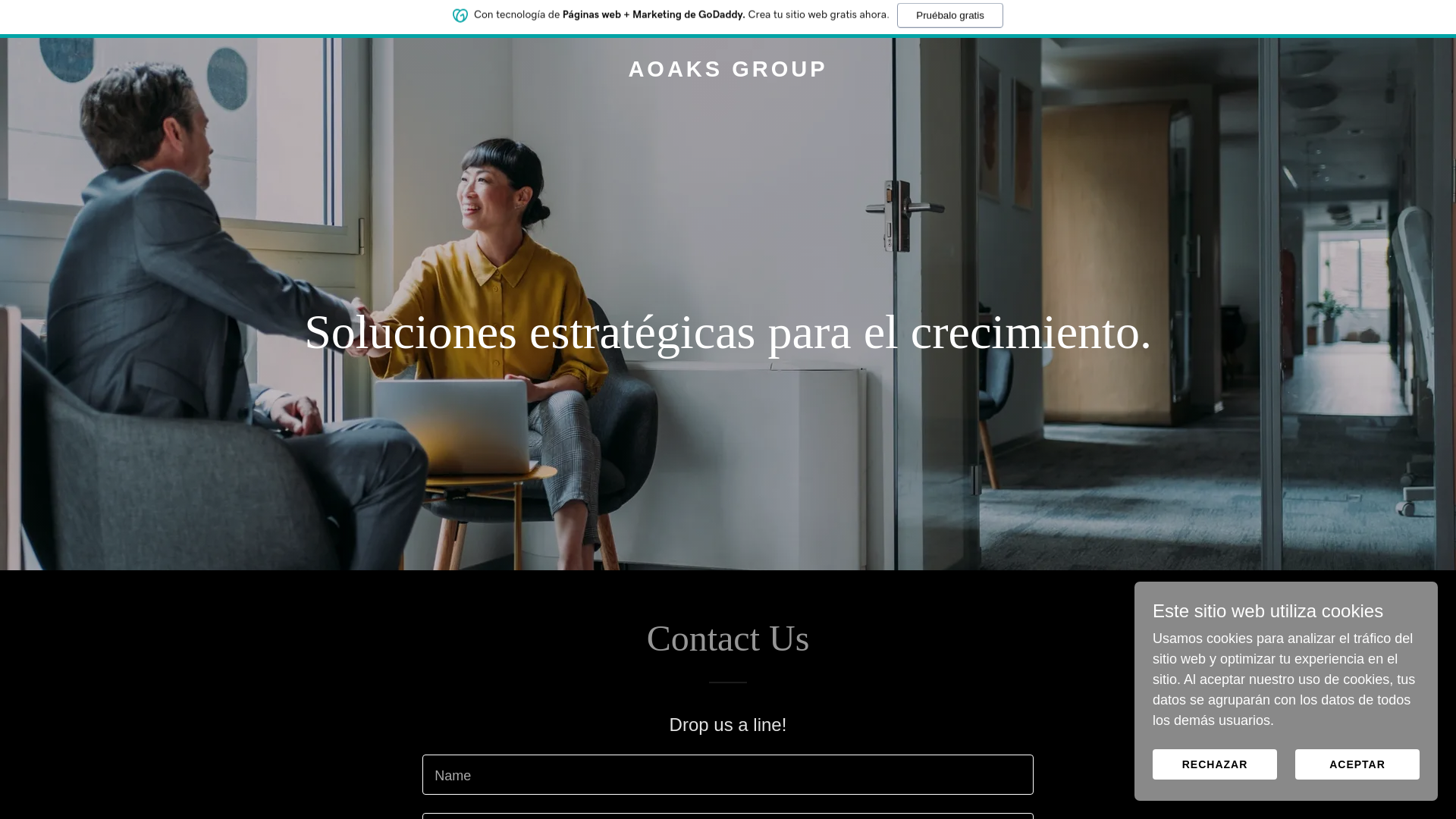 website screenshot of https://aoaksgroup.com/