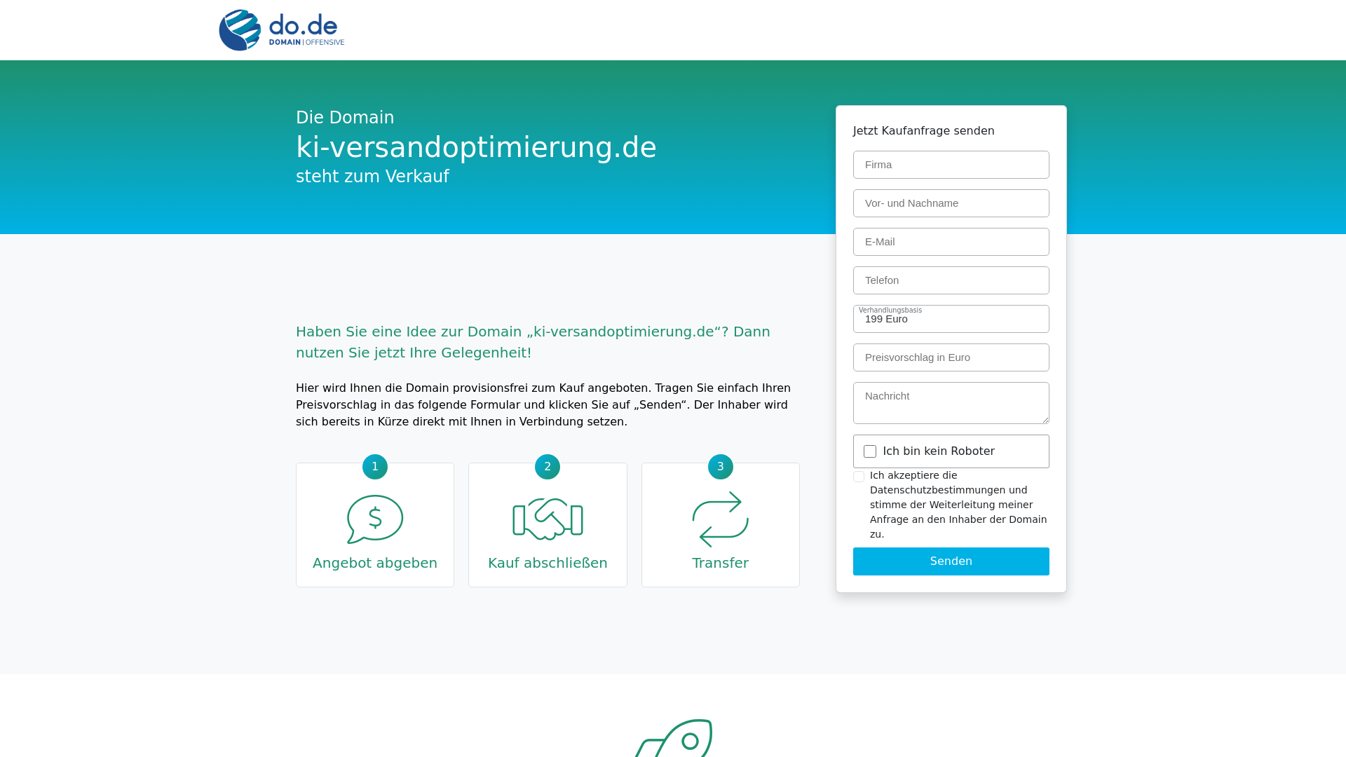 website screenshot of https://ki-versandoptimierung.de/