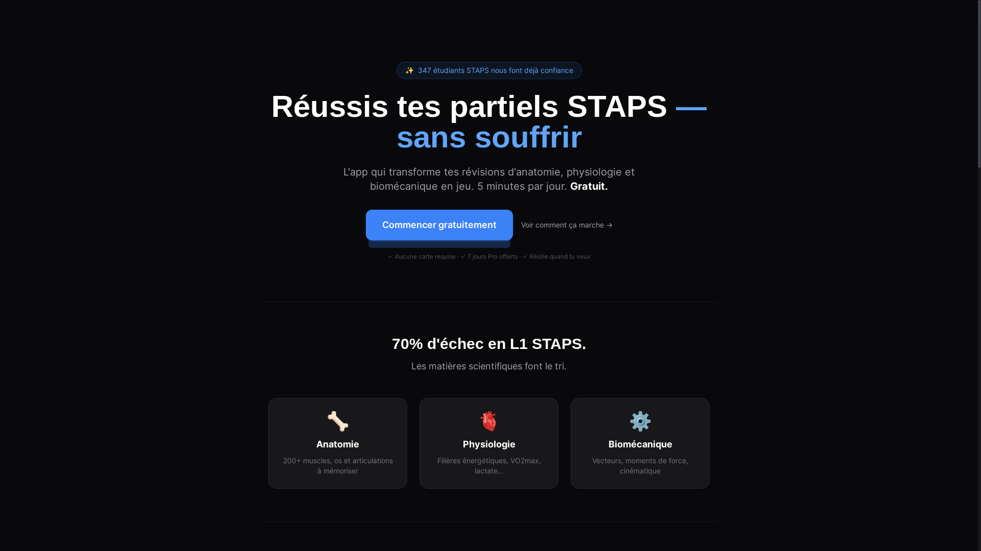 website screenshot of https://stapsup.pages.dev/