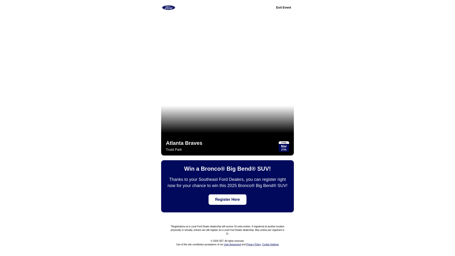 website screenshot of https://southeastfordsweepstakes.com/