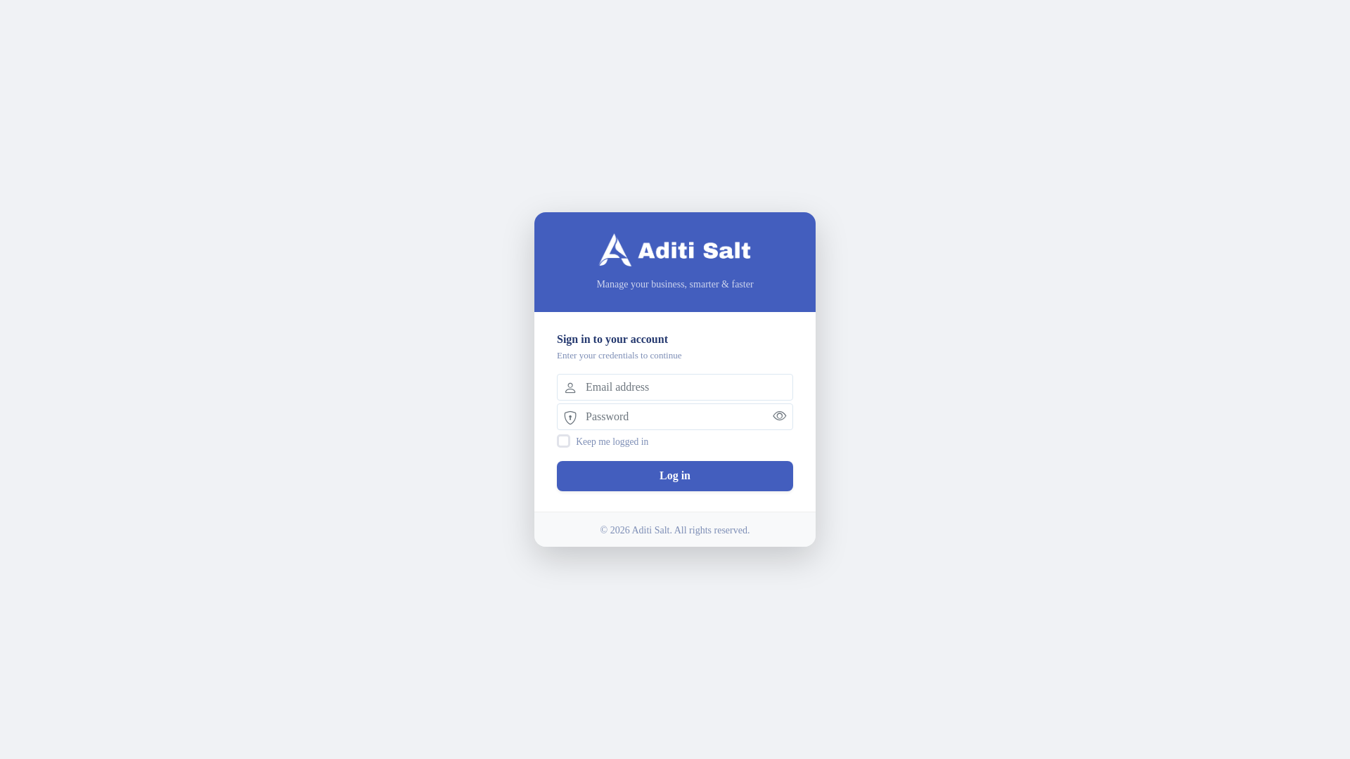 website screenshot of https://aditisalt.in