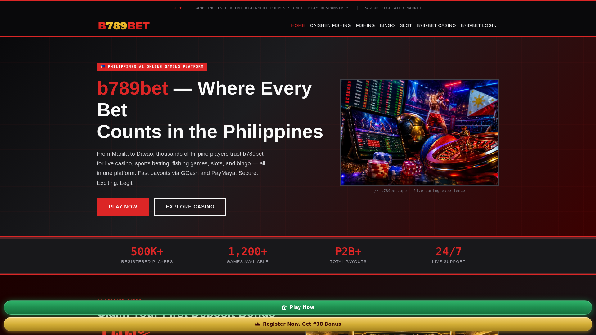 website screenshot of https://b789bet.app/