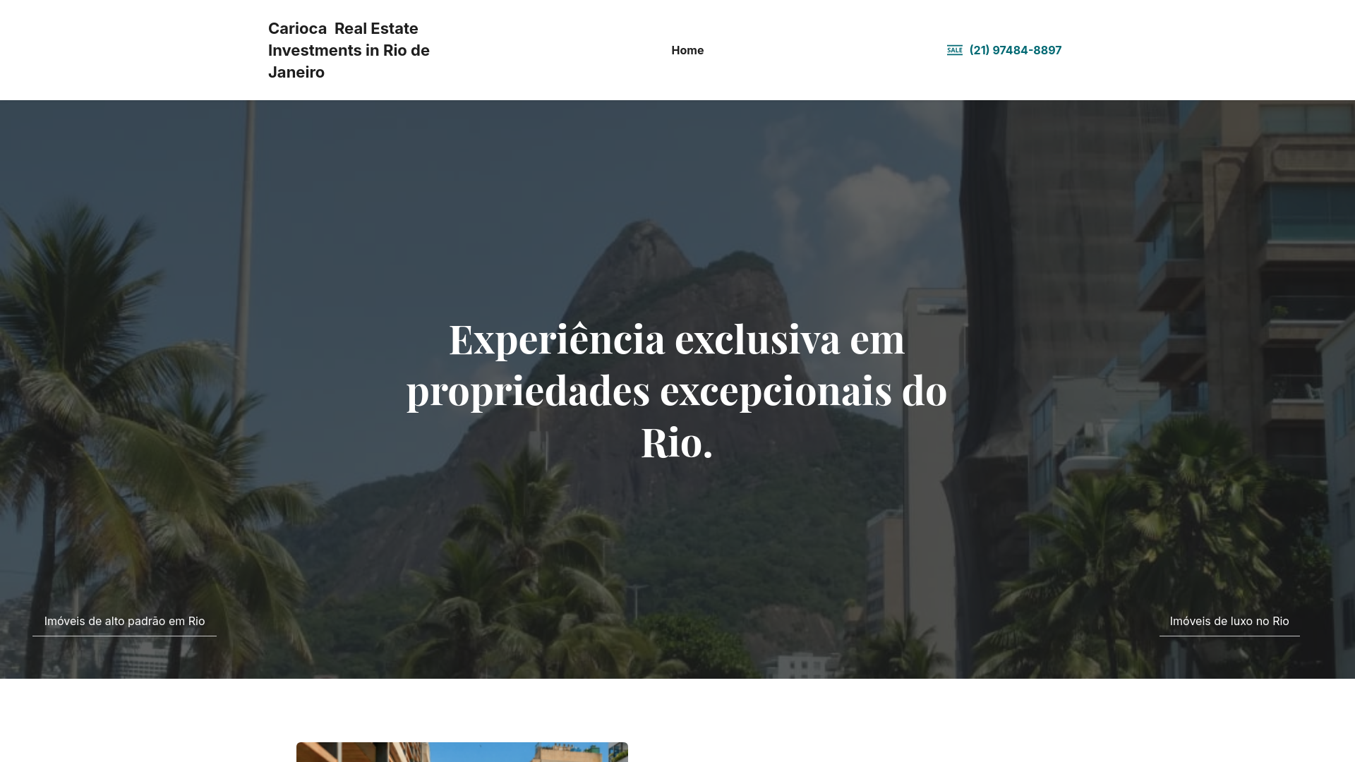 website screenshot of https://cariocainvestment.com.br/