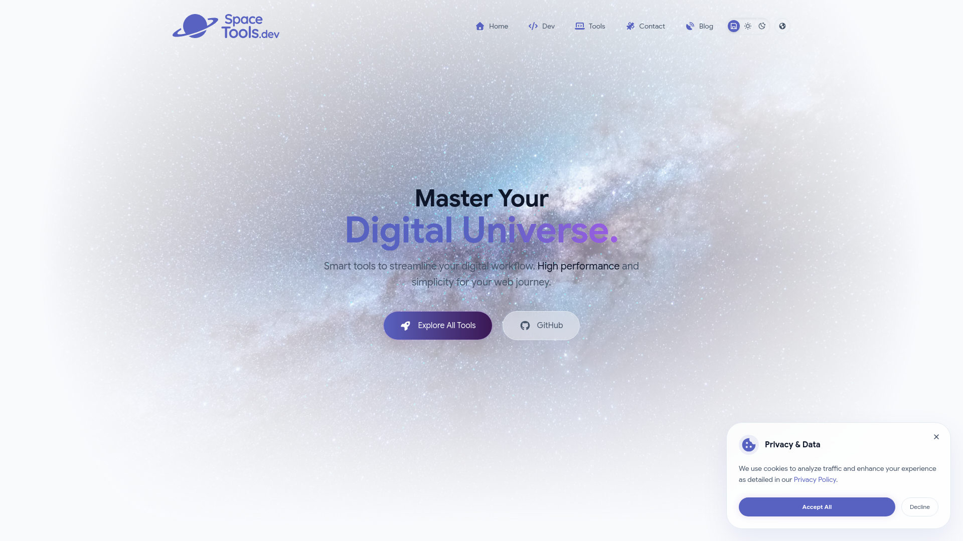 website screenshot of https://spacetoolsdev.pages.dev/